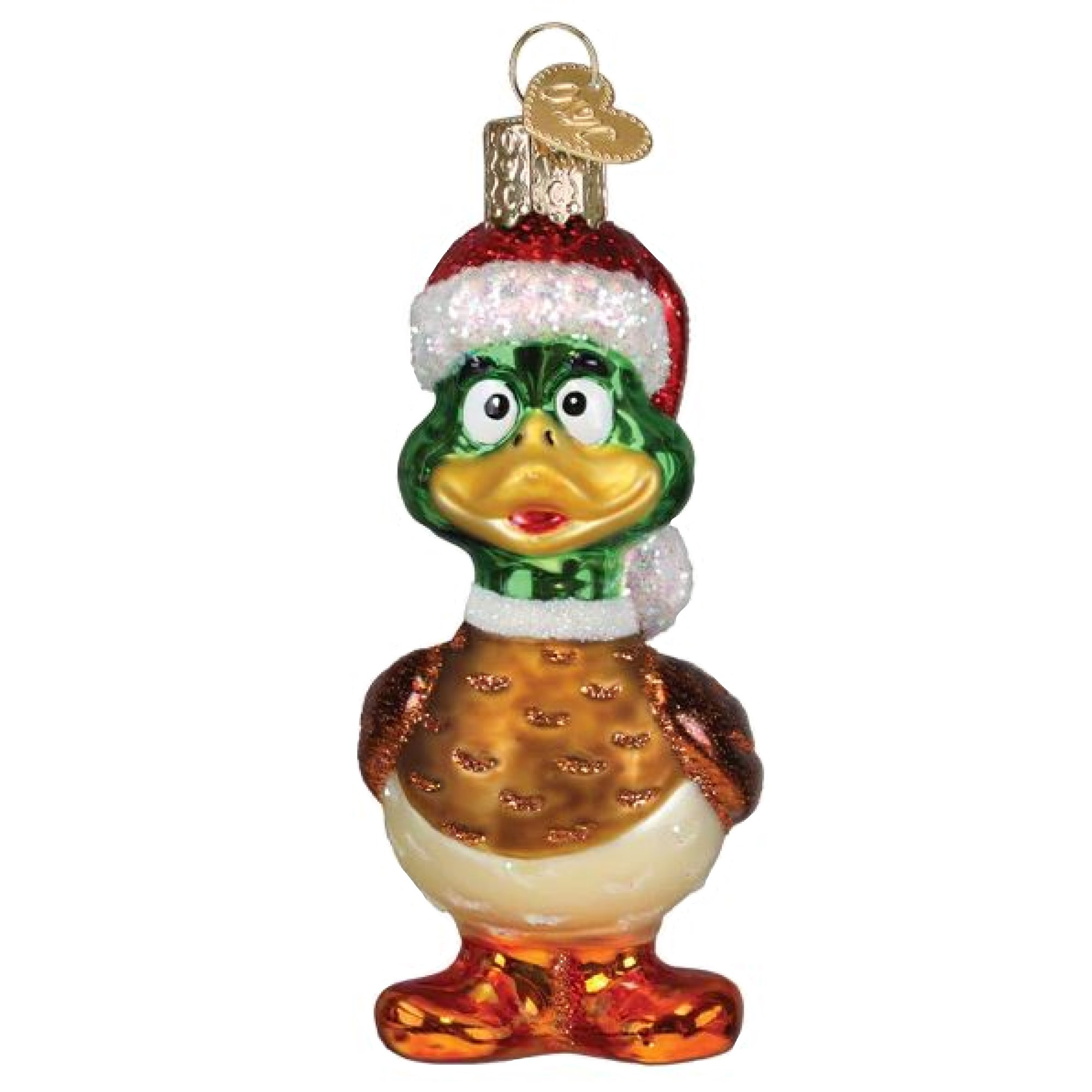 Old World Christmas Blown Glass Ornament for Christmas Tree, Silly Santa Duck