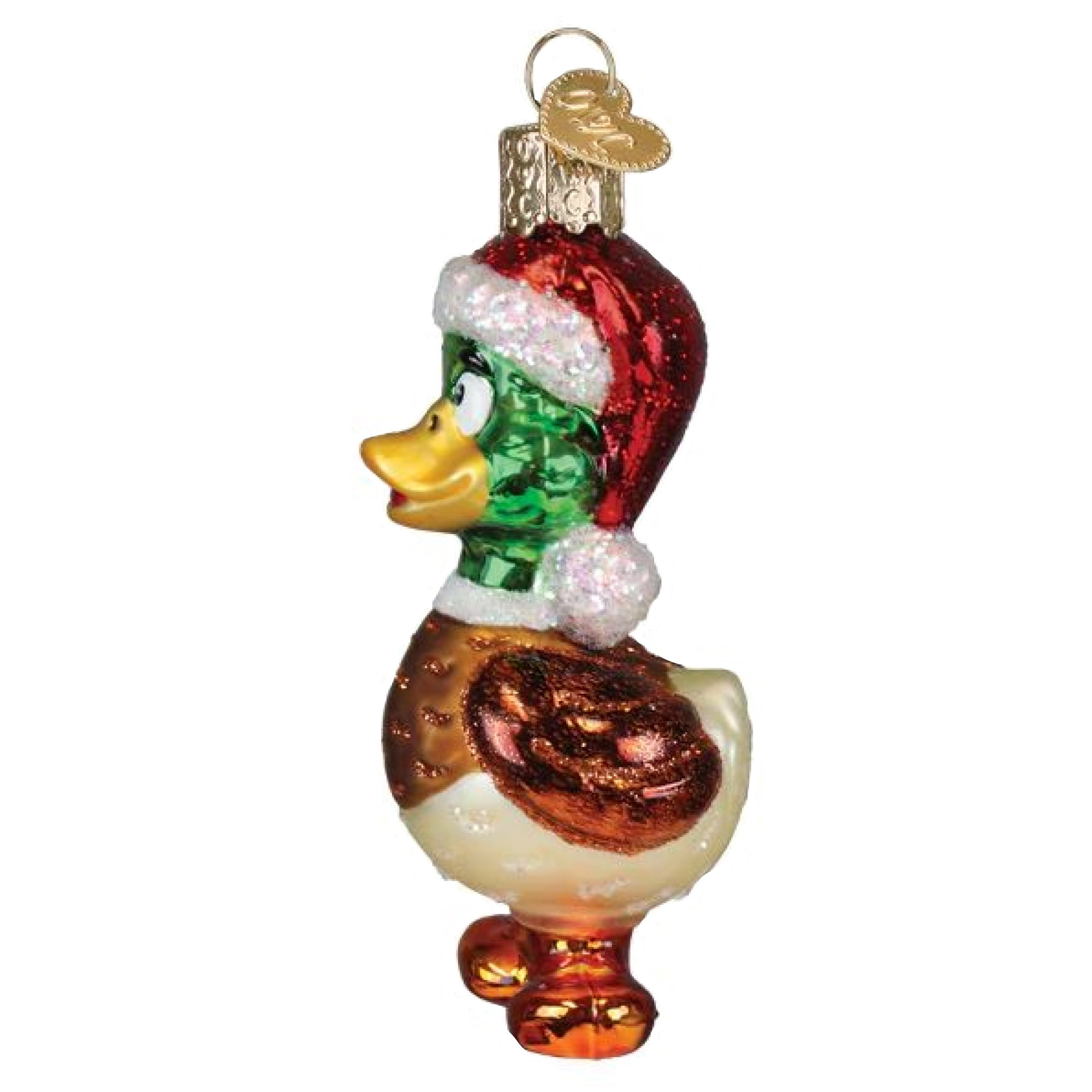 Old World Christmas Blown Glass Ornament for Christmas Tree, Silly Santa Duck