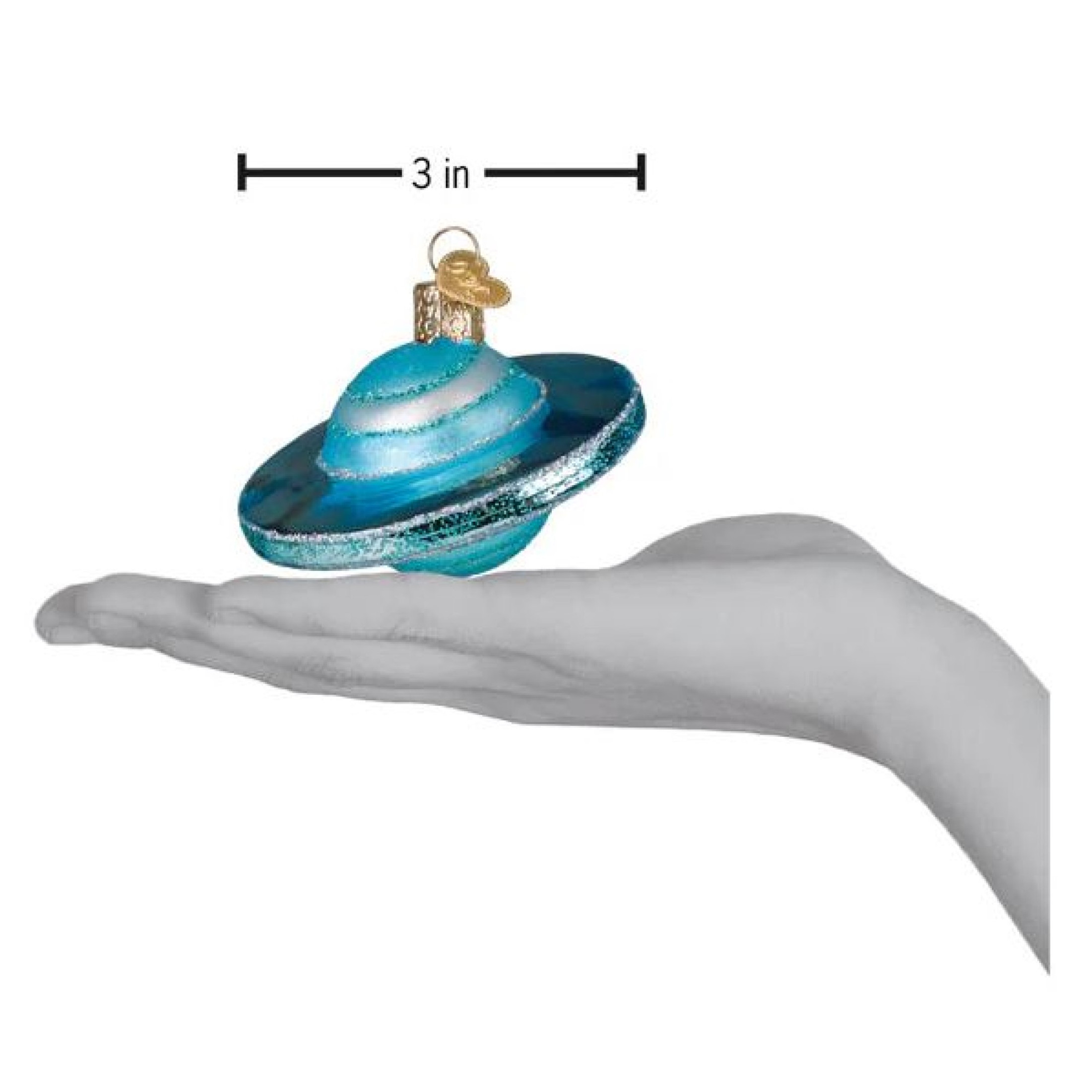 Old World Christmas Blown Glass Ornament for Christmas Tree, Planet Uranus