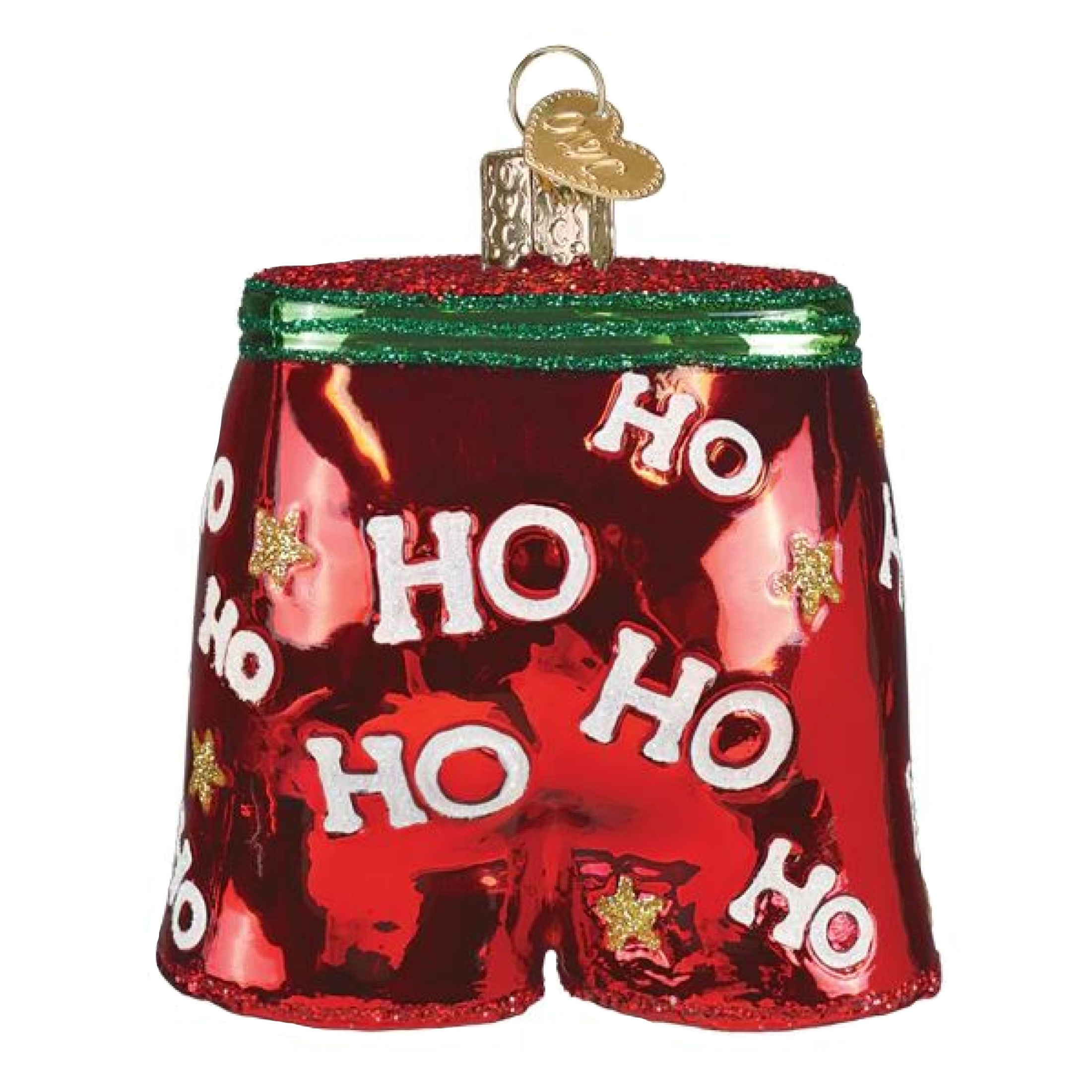 Old World Christmas Blown Glass Ornament for Christmas Tree, Holiday Boxer Shorts