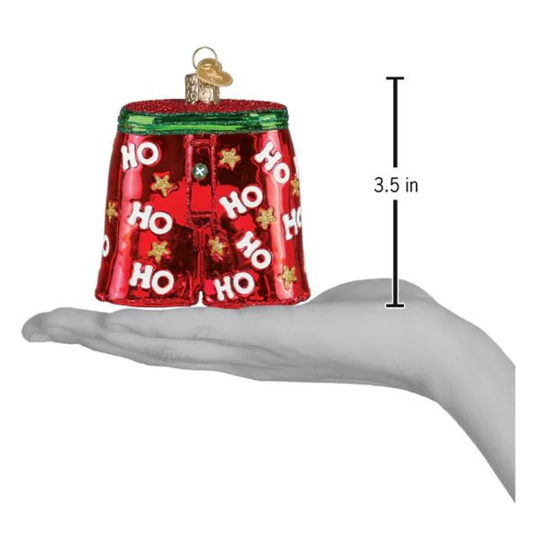Old World Christmas Blown Glass Ornament for Christmas Tree, Holiday Boxer Shorts