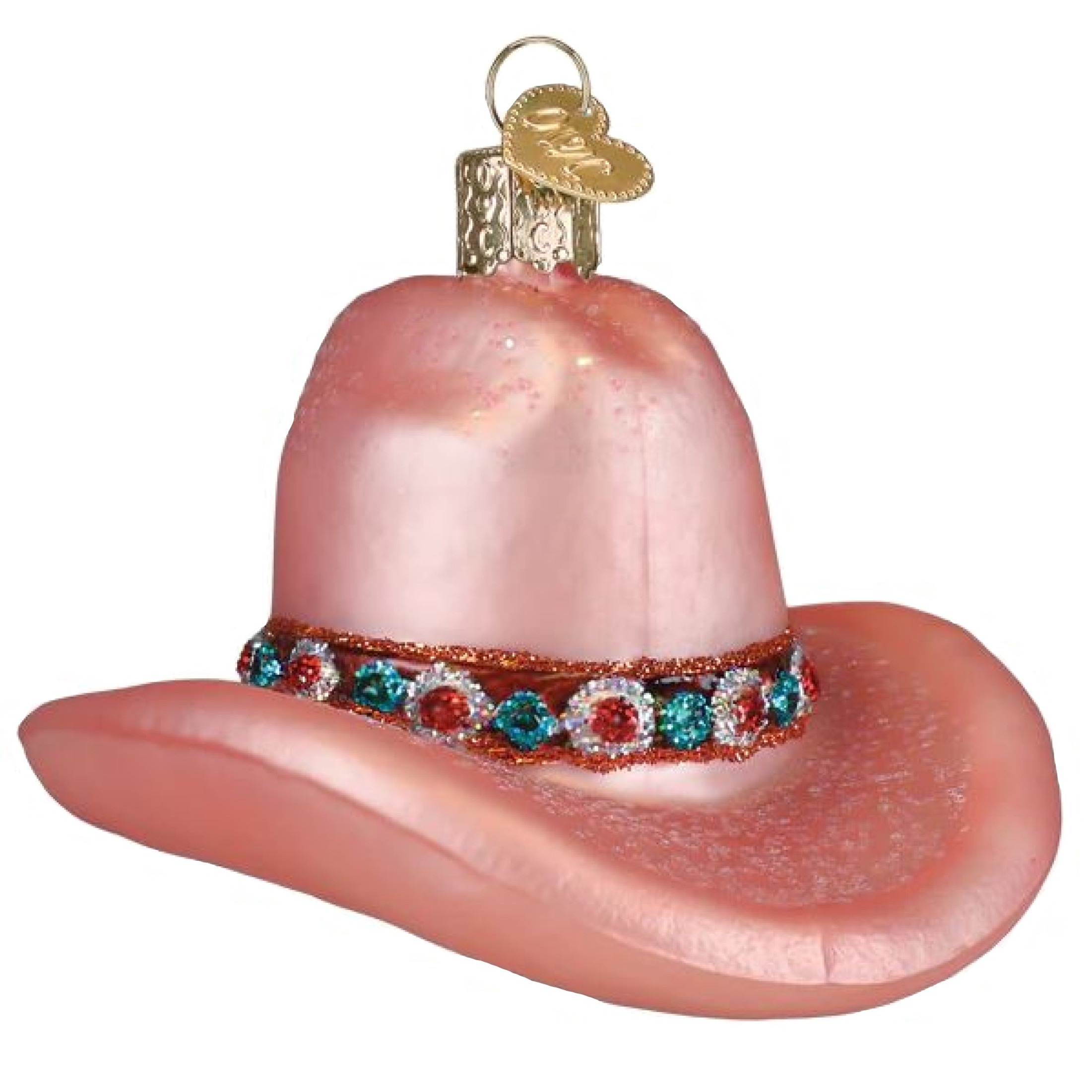 Old World Christmas Blown Glass Ornament for Christmas Tree, Cowgirl Hat