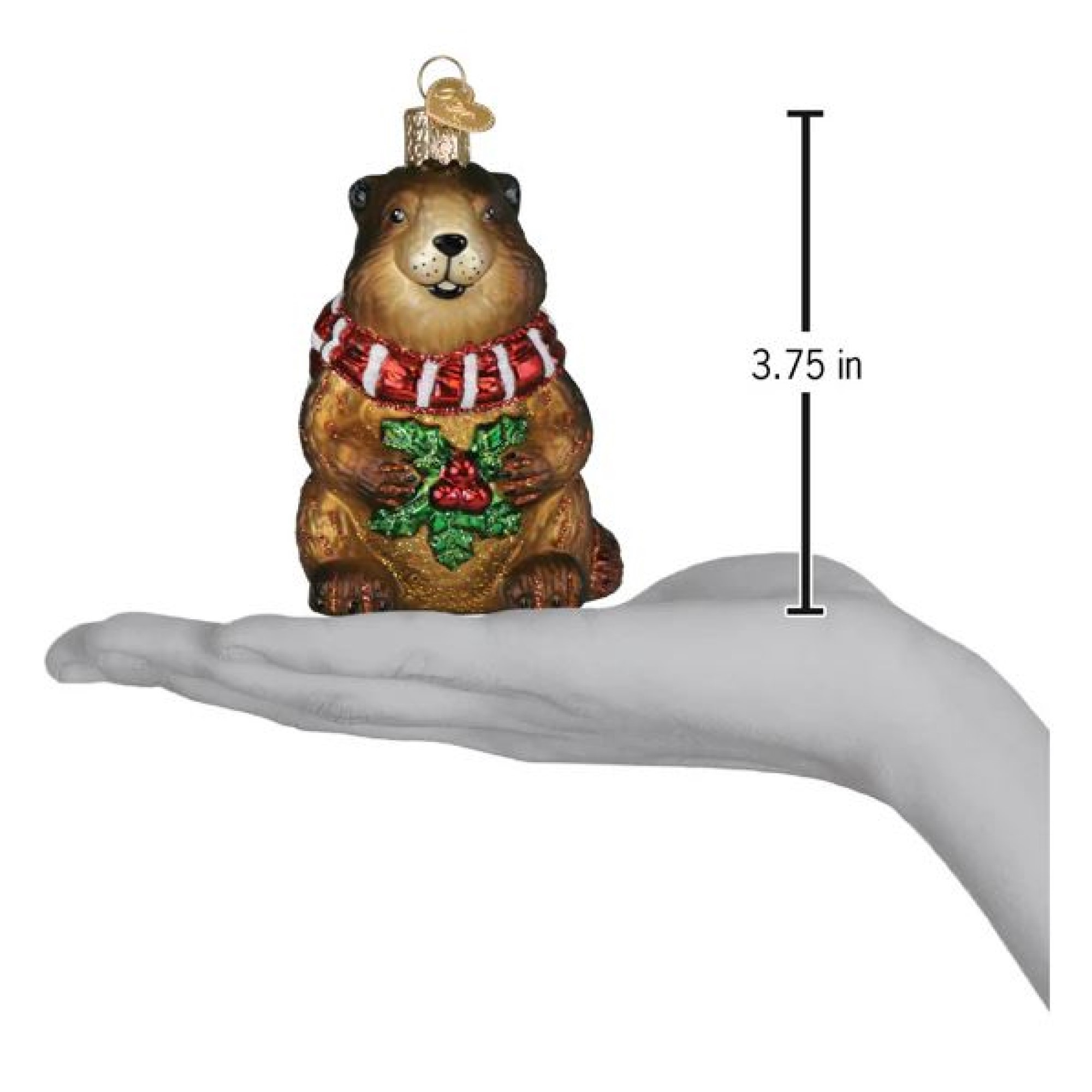 Old World Christmas Blown Glass Ornament for Christmas Tree, Merry Marmot