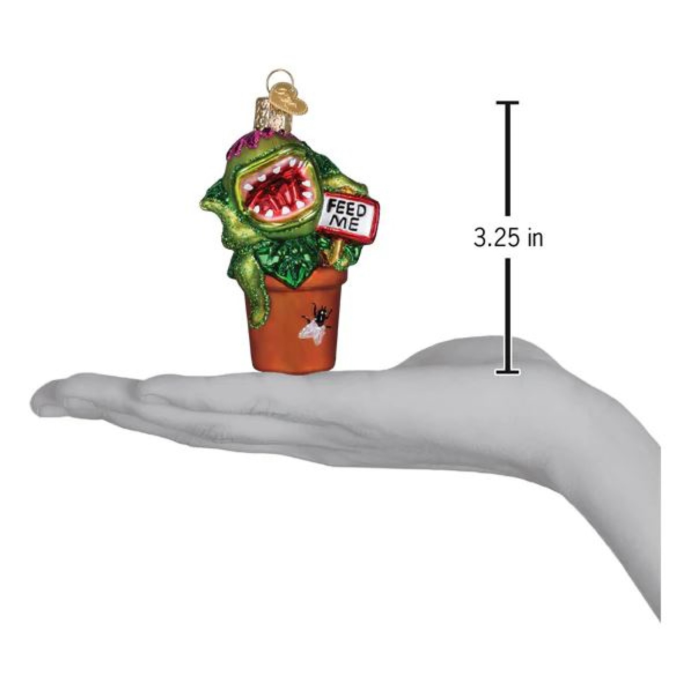 Old World Christmas Blown Glass Ornament for Christmas Tree, Venus Fly Trap