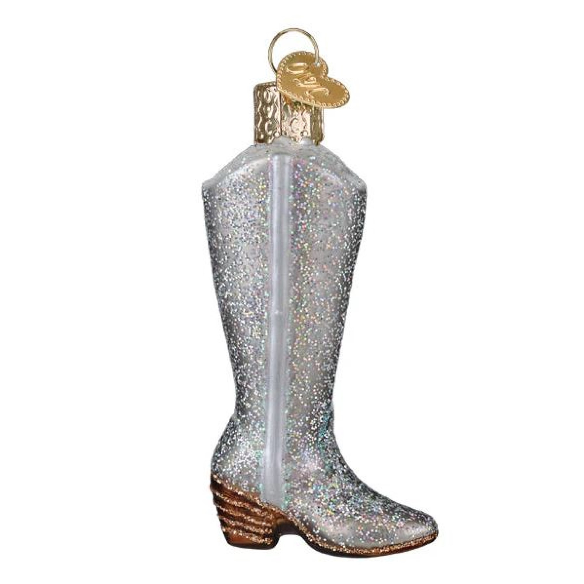 Old World Christmas Blown Glass Ornament for Christmas Tree, Glittered Boot