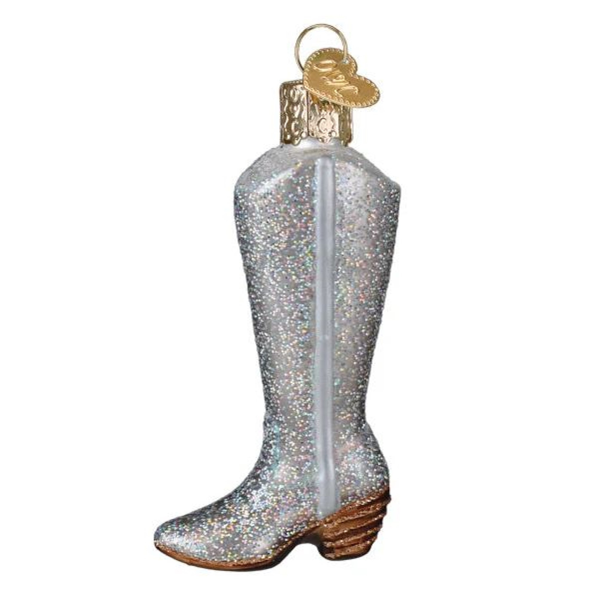 Old World Christmas Blown Glass Ornament for Christmas Tree, Glittered Boot