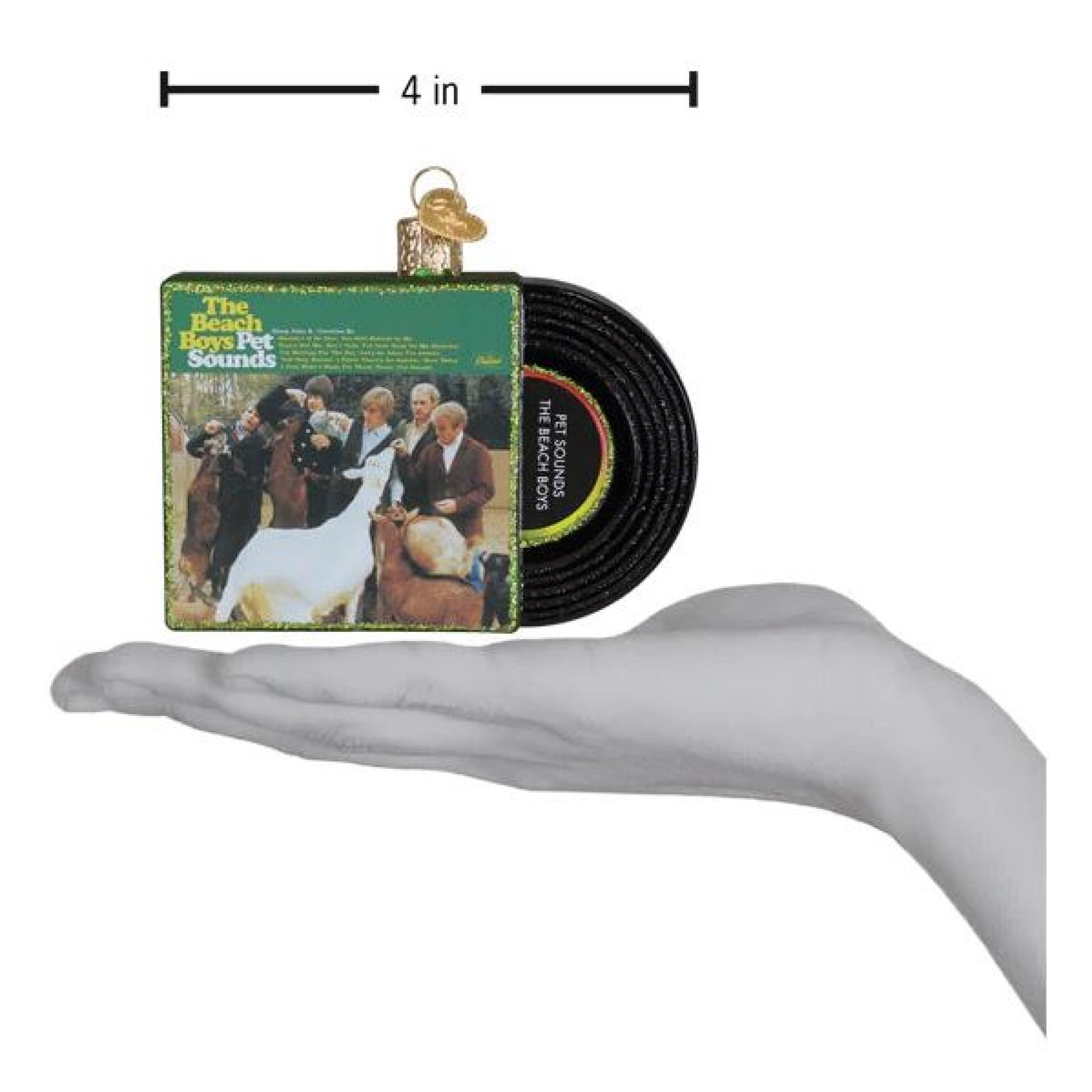 Old World Christmas Blown Glass Ornament for Christmas Tree, Pet Sounds Album Cover