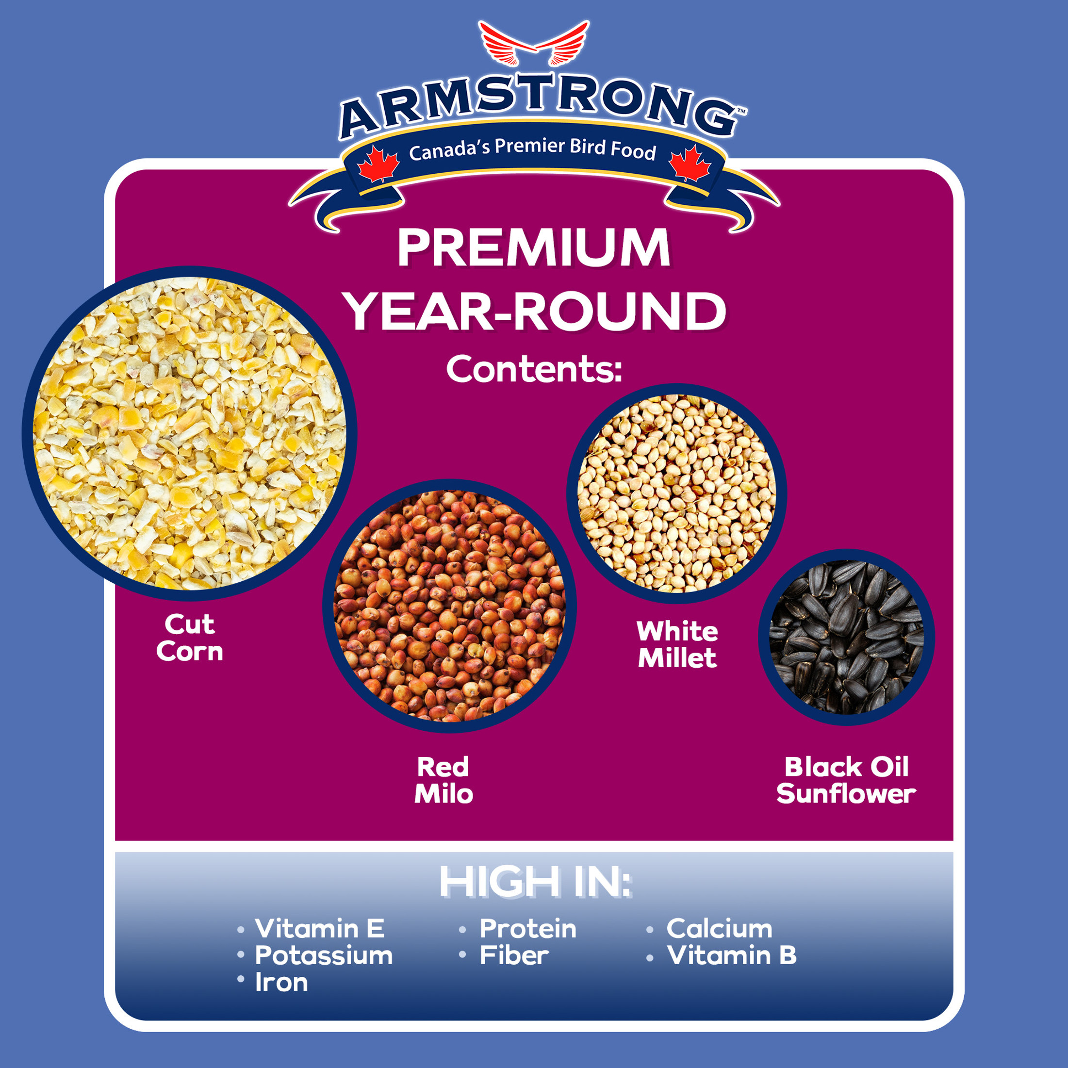 Armstrong Wild Bird Food Premium Year-Round Blend, 40lbs