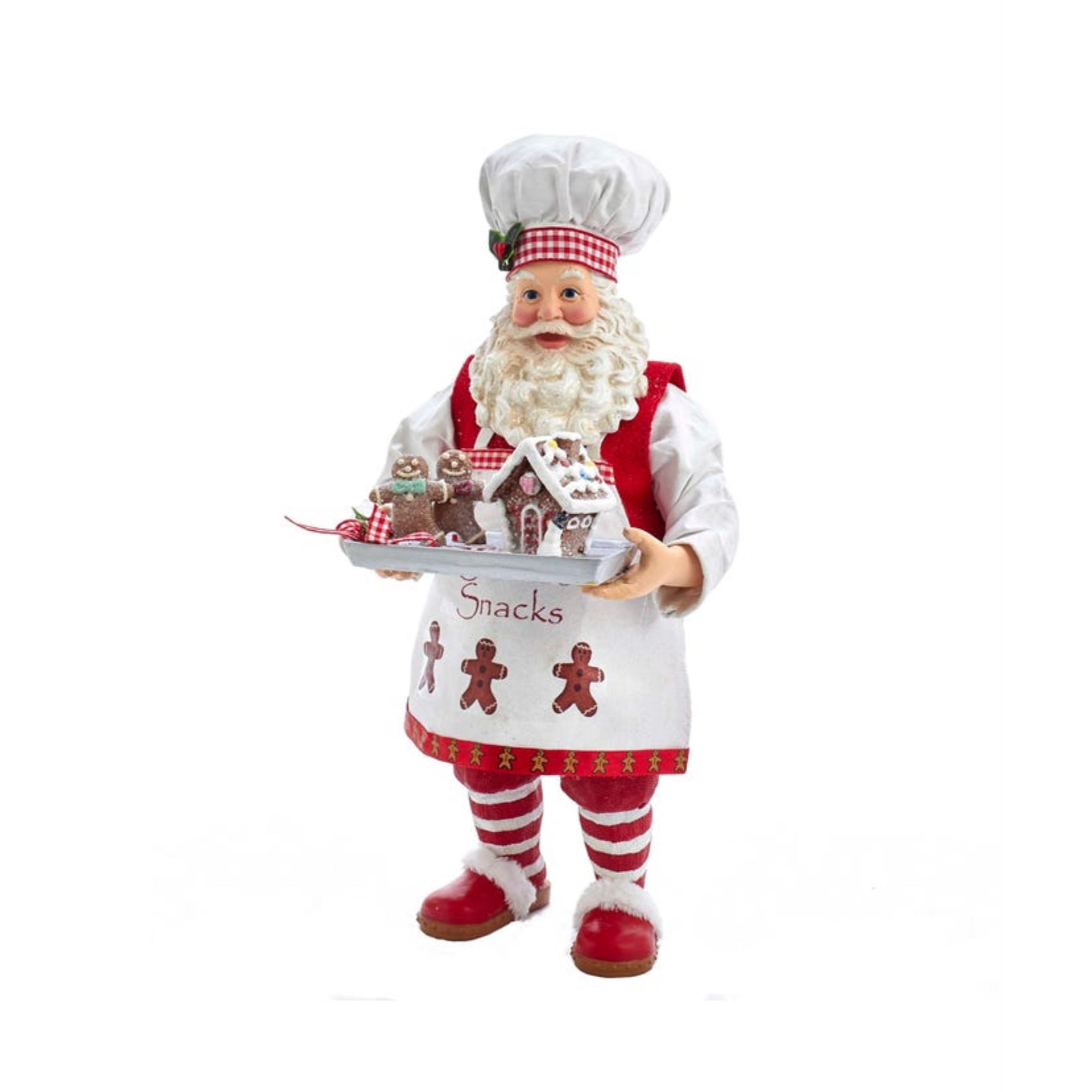 Kurt Adler Fabriché Gingerbread Chef Santa Standing Christmas Figurine, 10.5"
