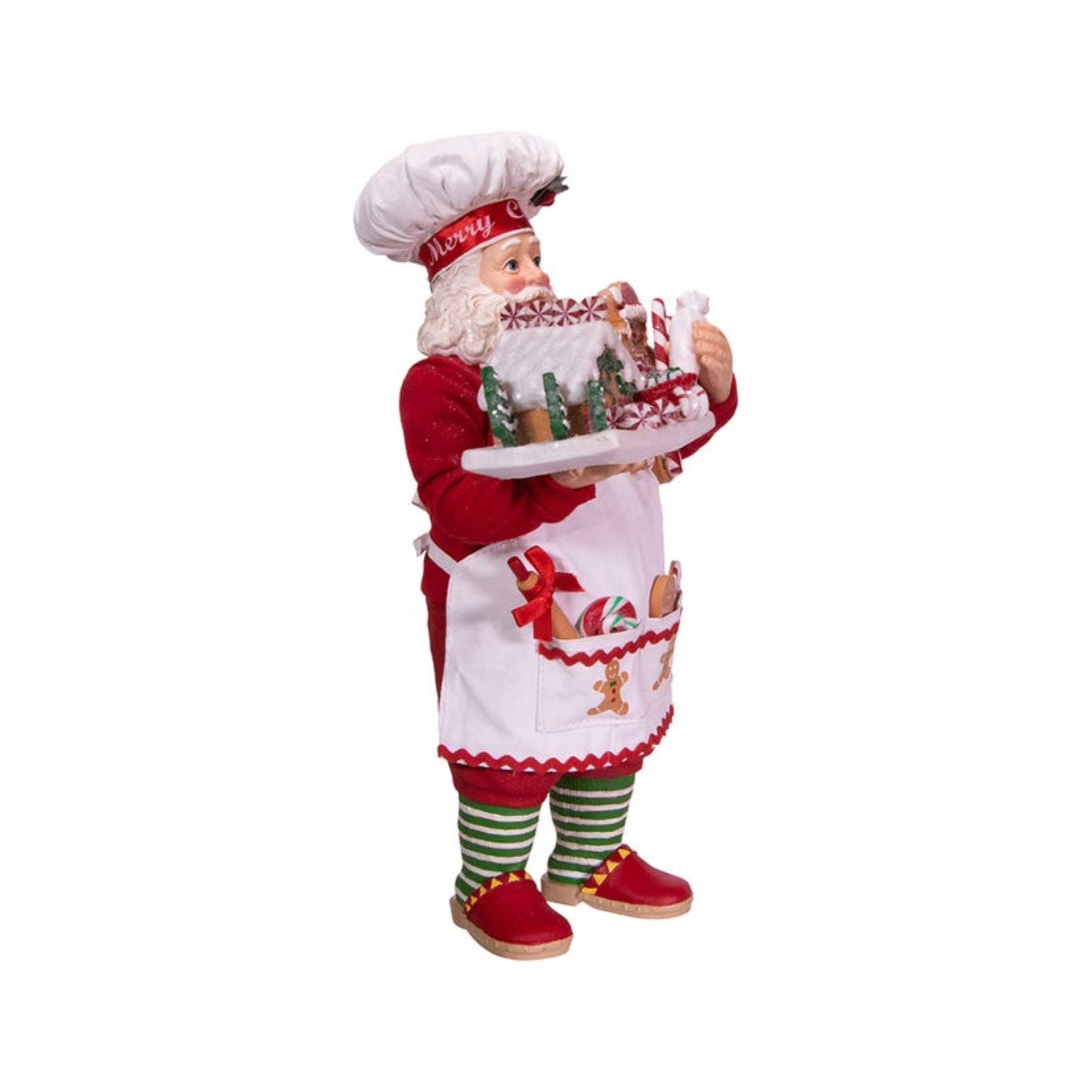 Kurt Adler Fabriche Christmas Figurine Series, Gingerbread Santa, 10.5in