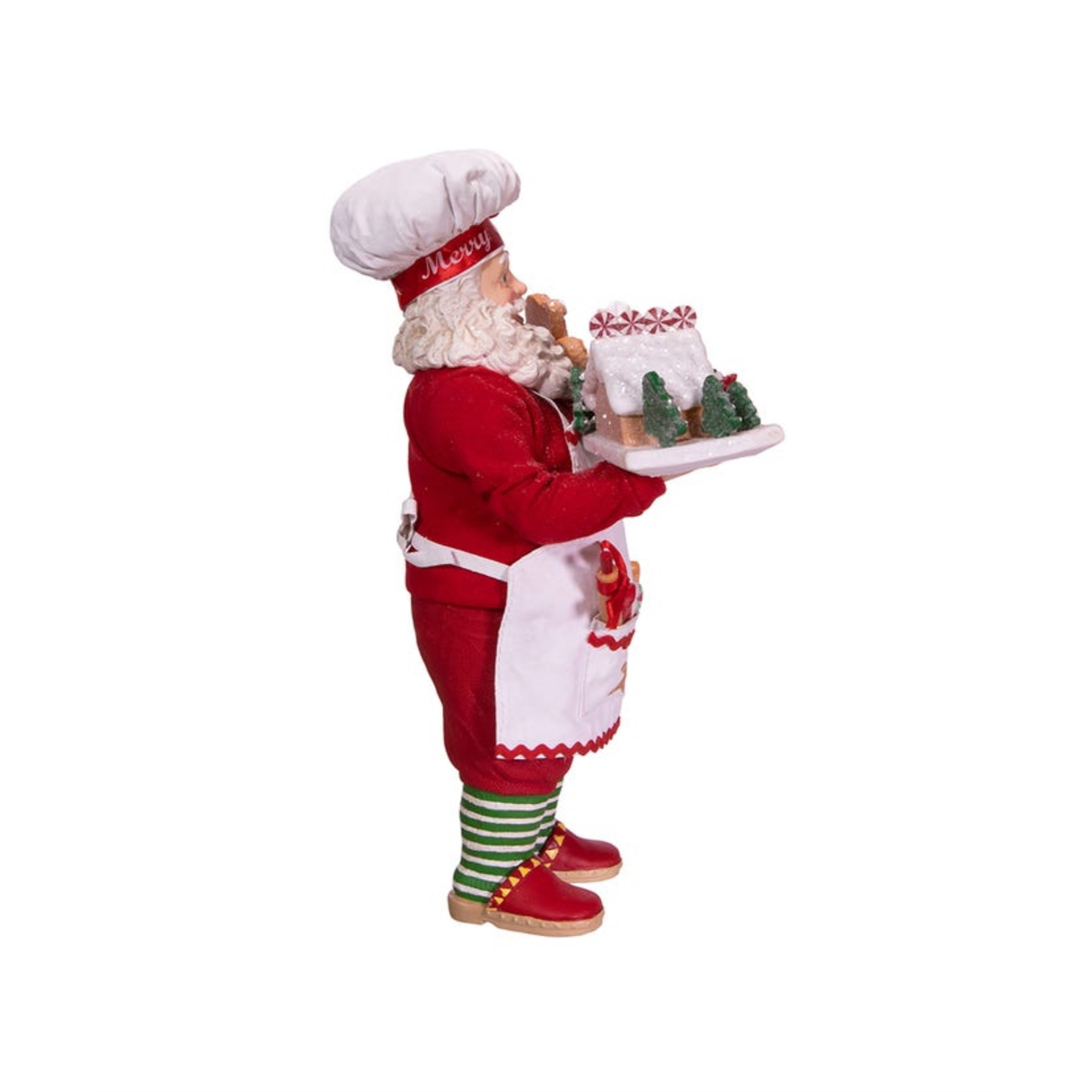 Kurt Adler Fabriche Christmas Figurine Series, Gingerbread Santa, 10.5in