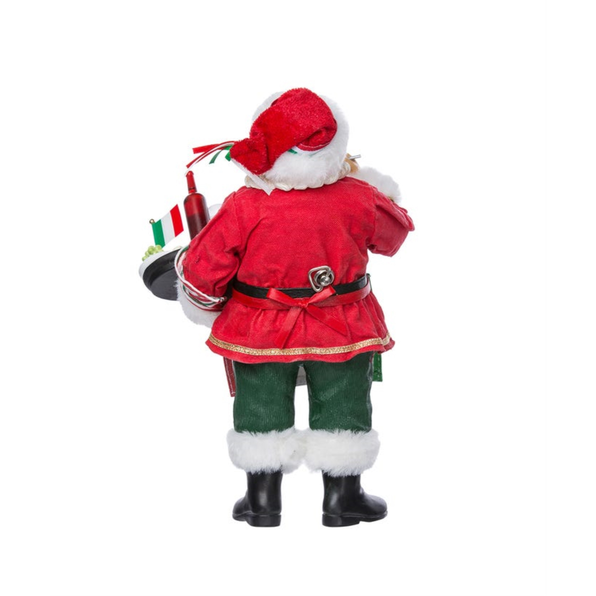 Kurt Adler Fabriché Musical Italian Santa Standing Christmas Figurine, Plays "Jingle Bells" — 10.5"