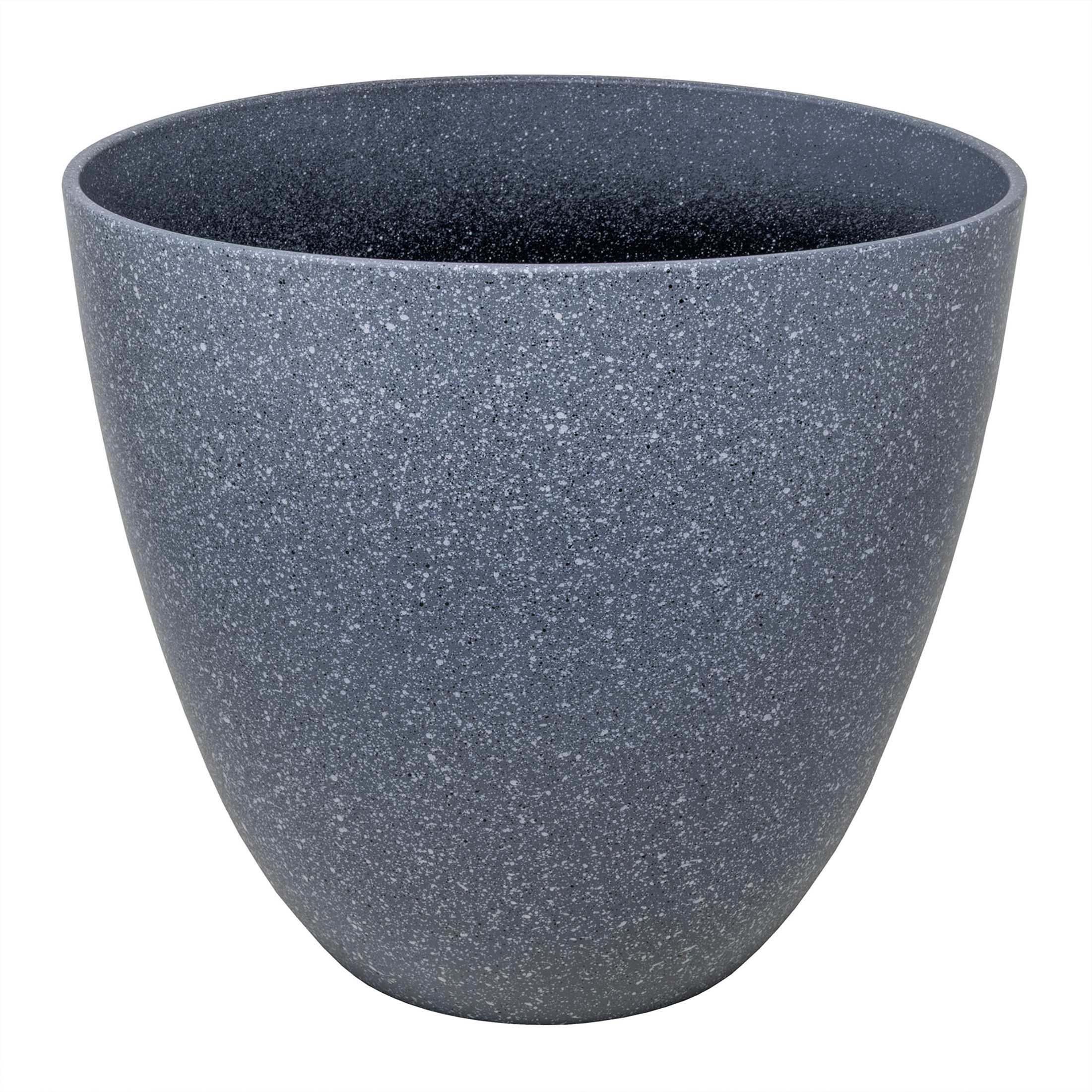 Gardener Select Modern Egg Shaped Resin Planter, Granite Color, 12"