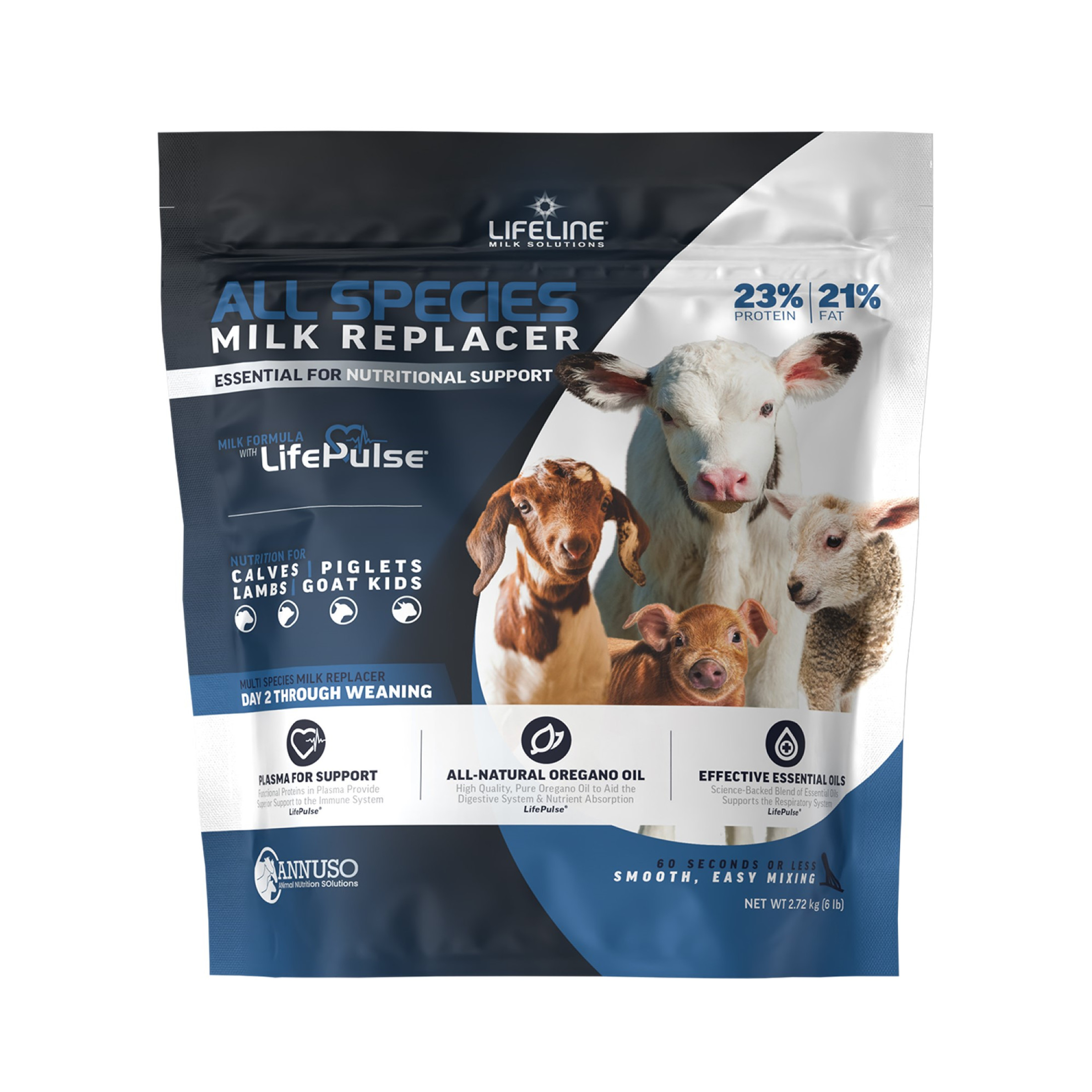 ANNUSO LIFELINE All Species Milk Replacer 23:21, 6lb Bag