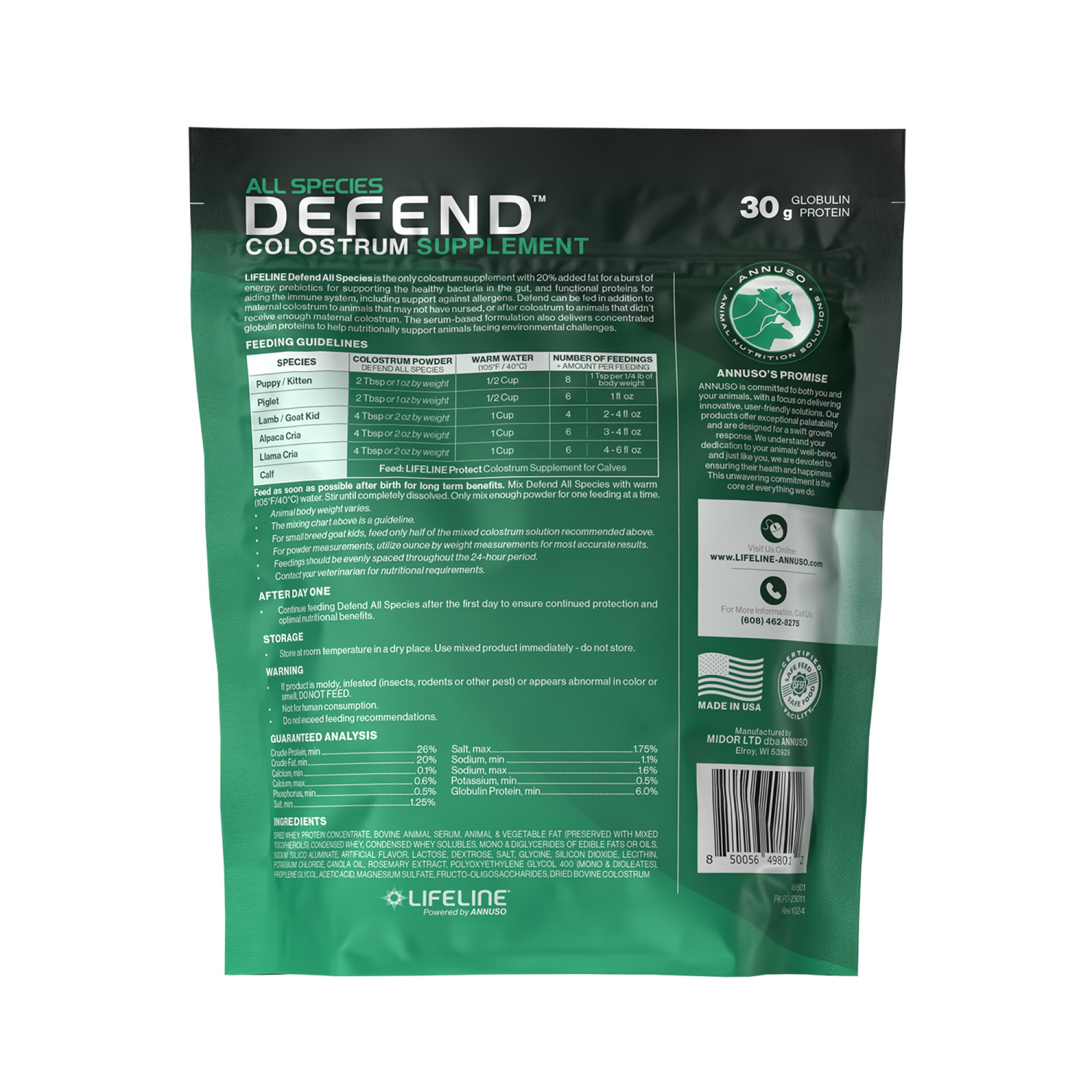 ANNUSO LIFELINE Defend All Species Colostrum Supplement, 1lb Bag