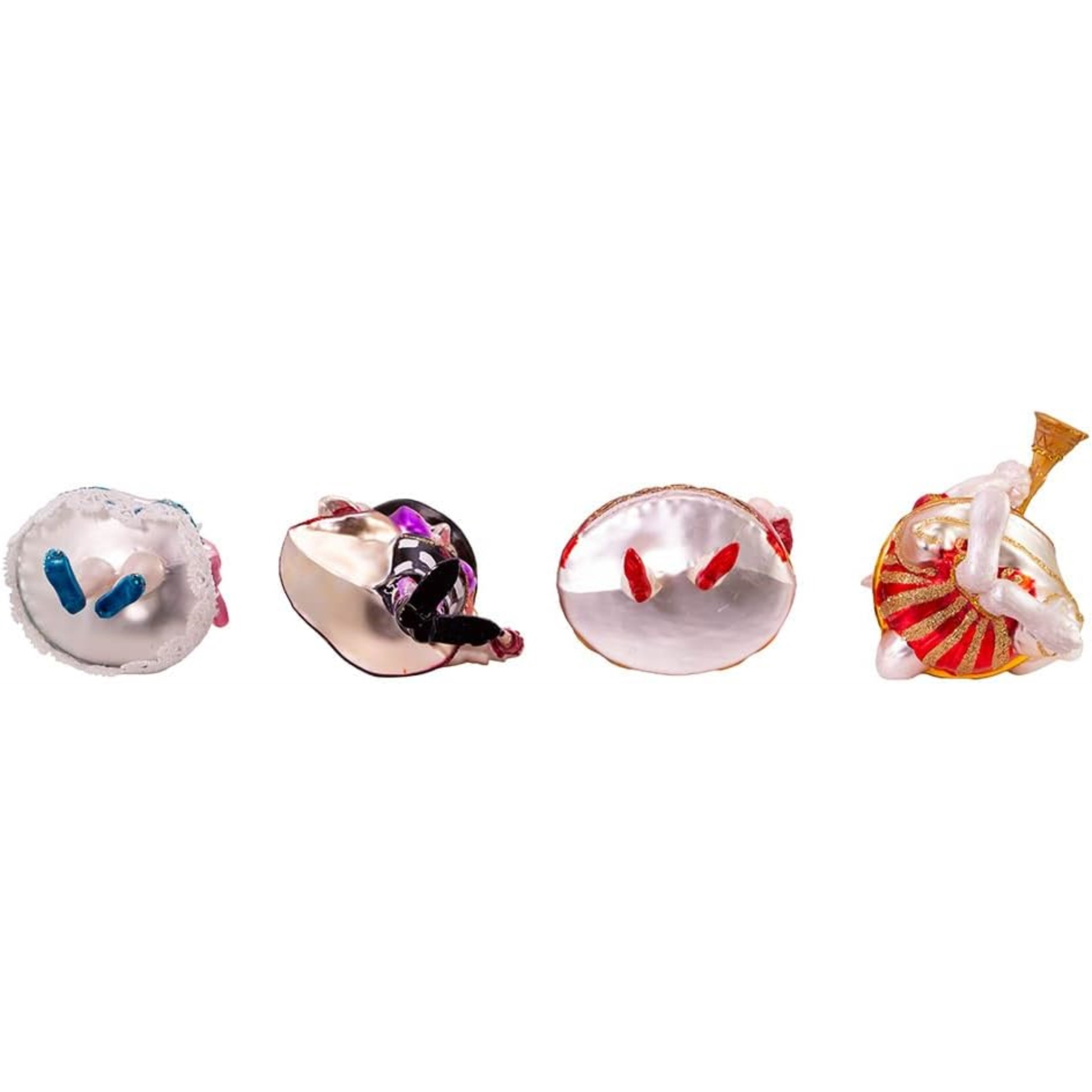 Kurt Adler Noble Gems Glass Ornaments for Christmas Tree, Alice In Wonderland (4-Piece Box Set)