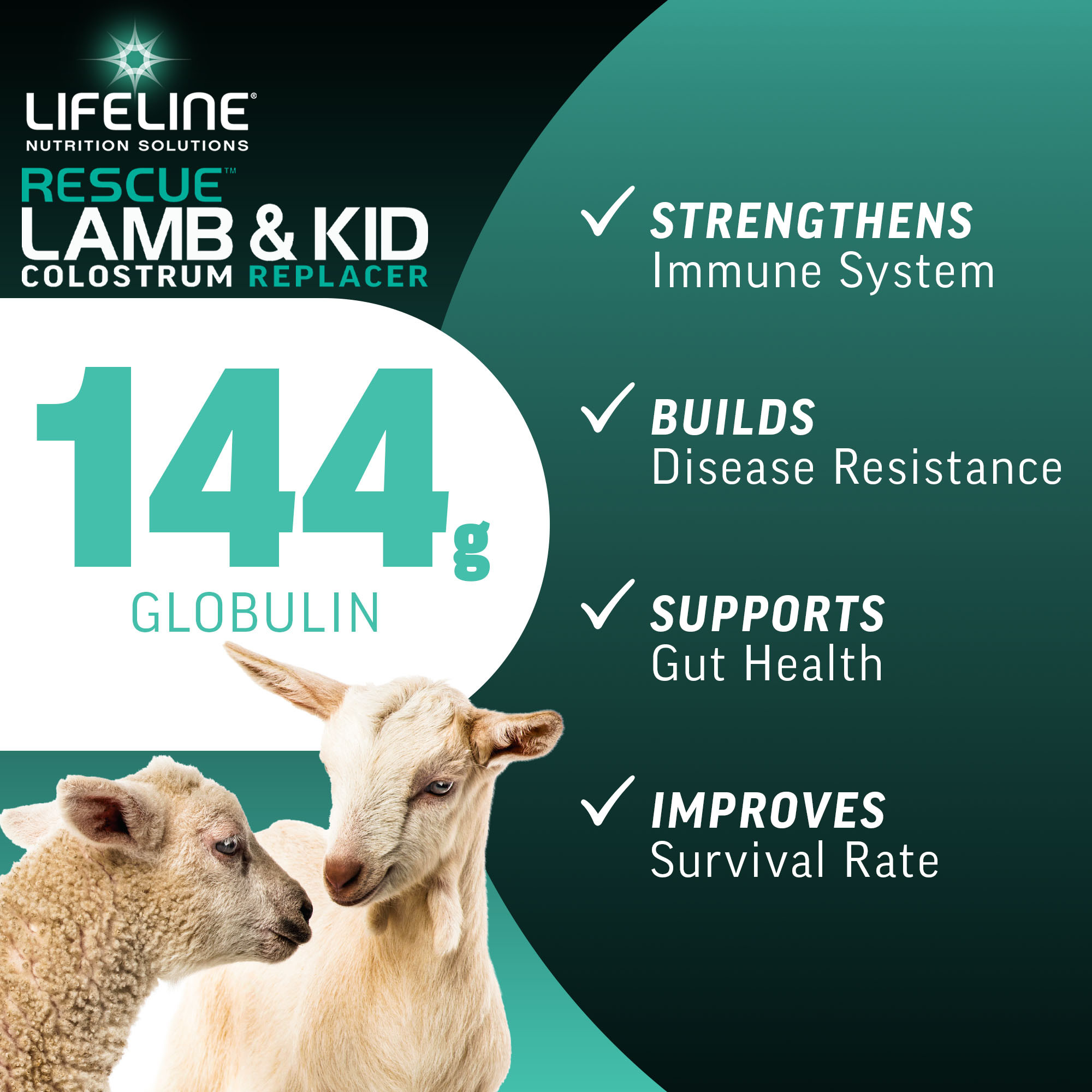 ANNUSO LIFELINE Rescue Lamb & Kid Colostrum Replacer, 1.3lb Bag