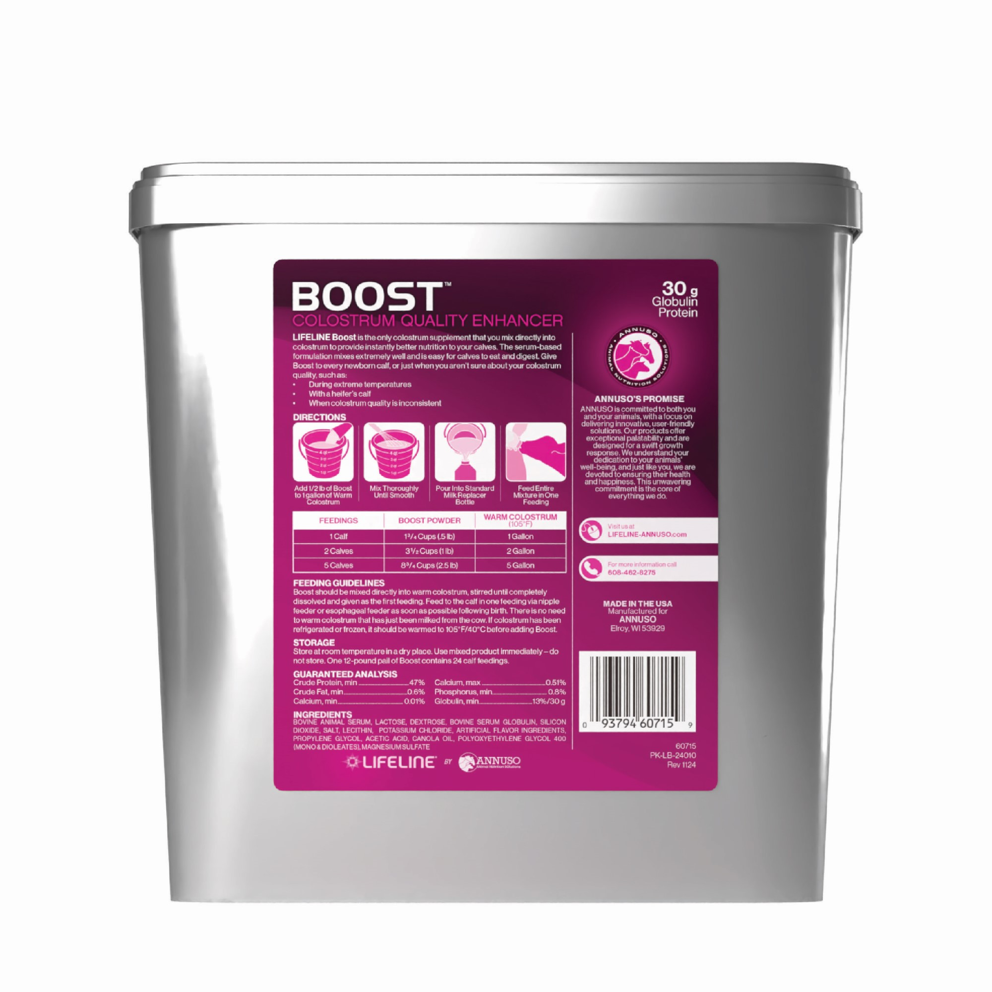 ANNUSO LIFELINE Boost Maternal Colostrum Booster for Calves, 12lb Pail