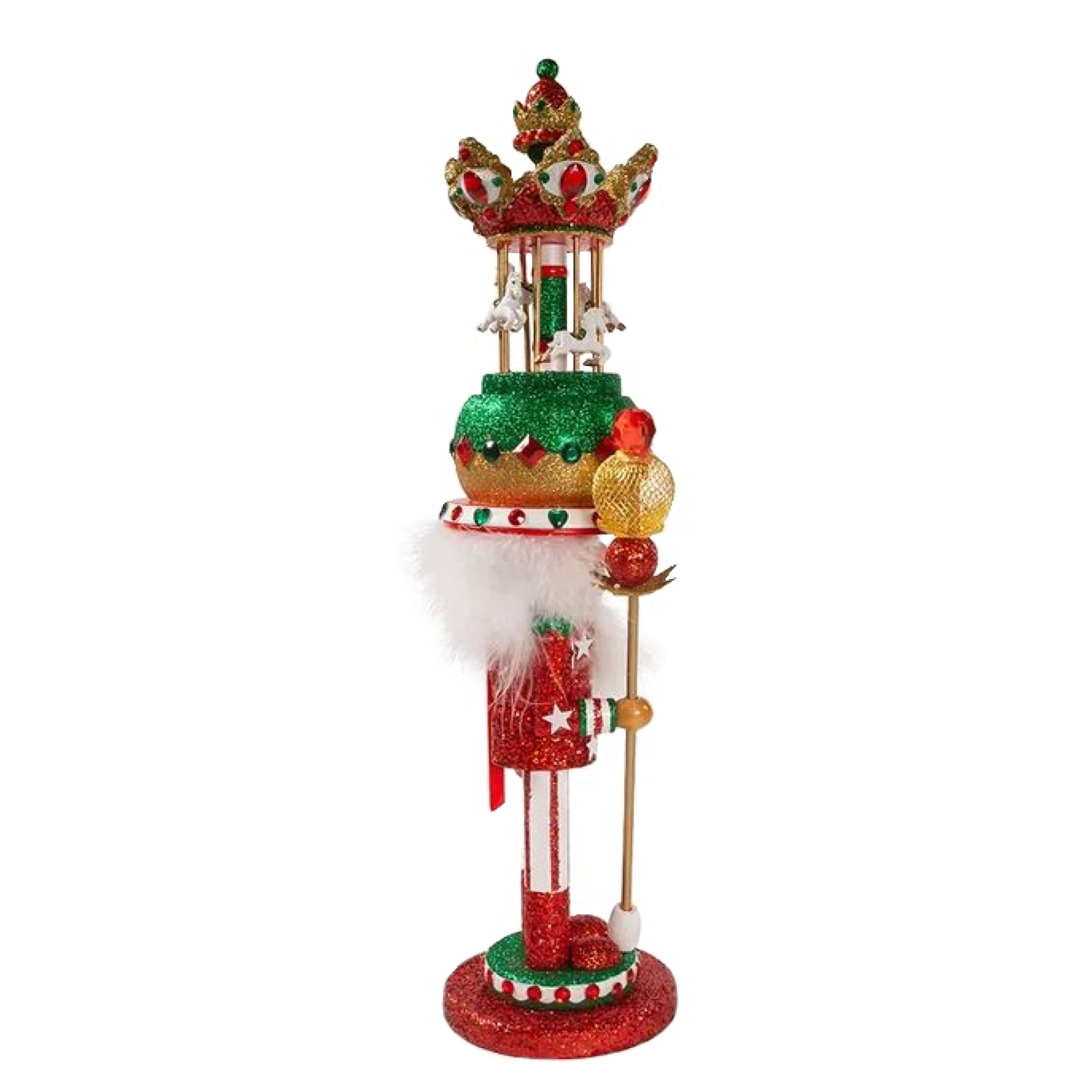 Kurt Adler Hollywood Musical Nutcracker, Carousel Hat, 18in