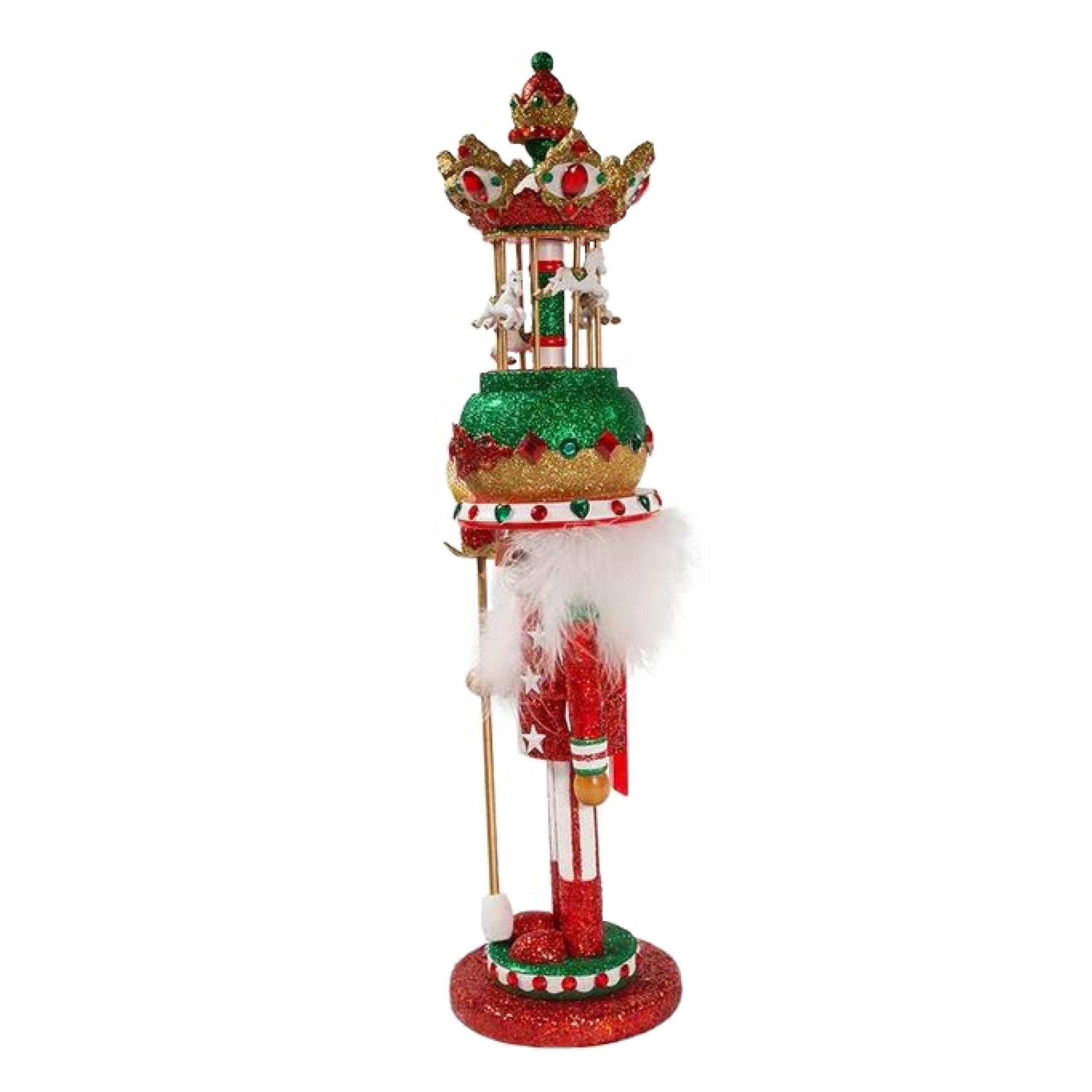 Kurt Adler Hollywood Musical Nutcracker, Carousel Hat, 18in