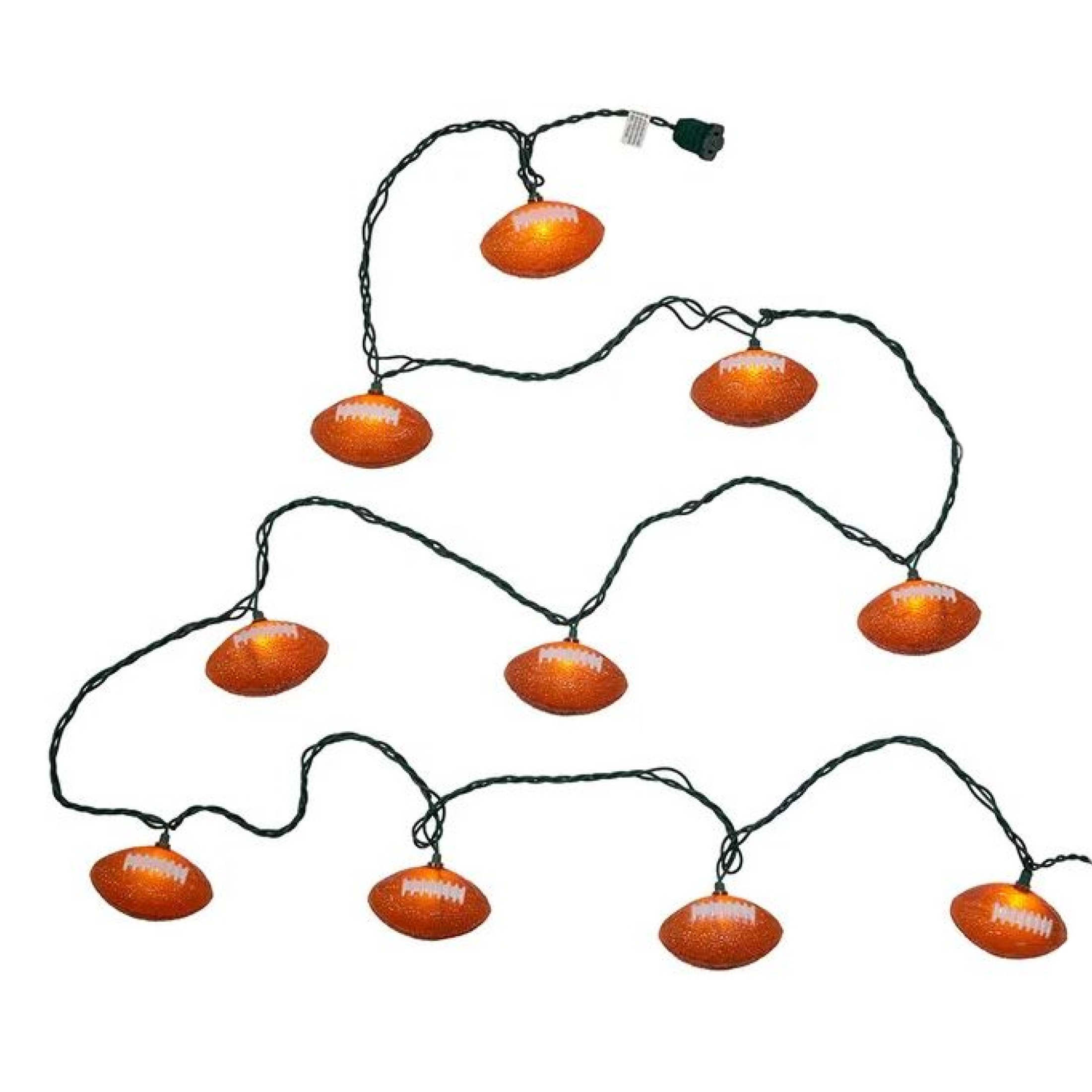 Kurt Adler Indoor/Outdoor UL 10-Light Football Light Set, 9ft