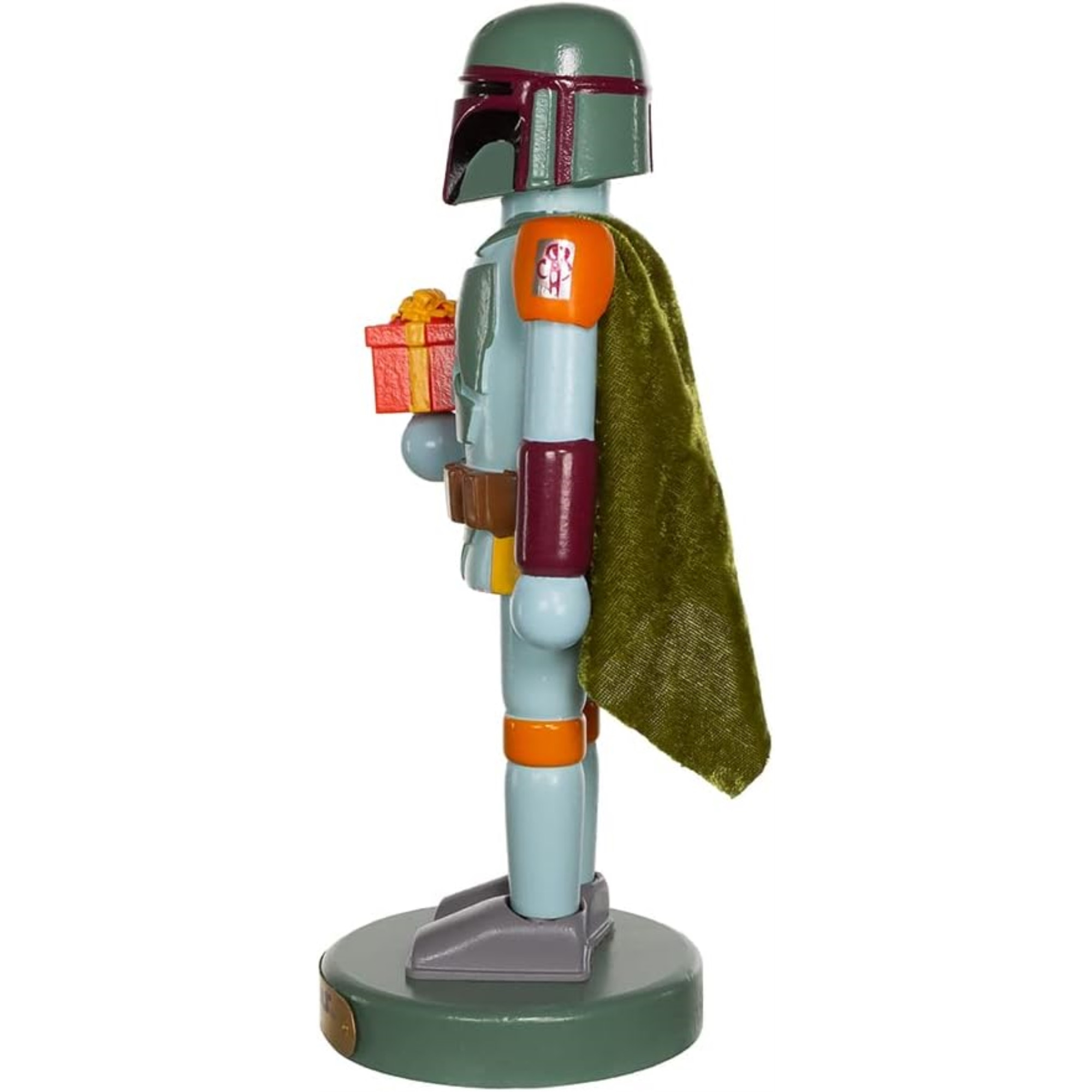 Kurt Adler Wooden Nutcrackers, Star Wars The Mandolorian, Boba Fett with Present, 10"