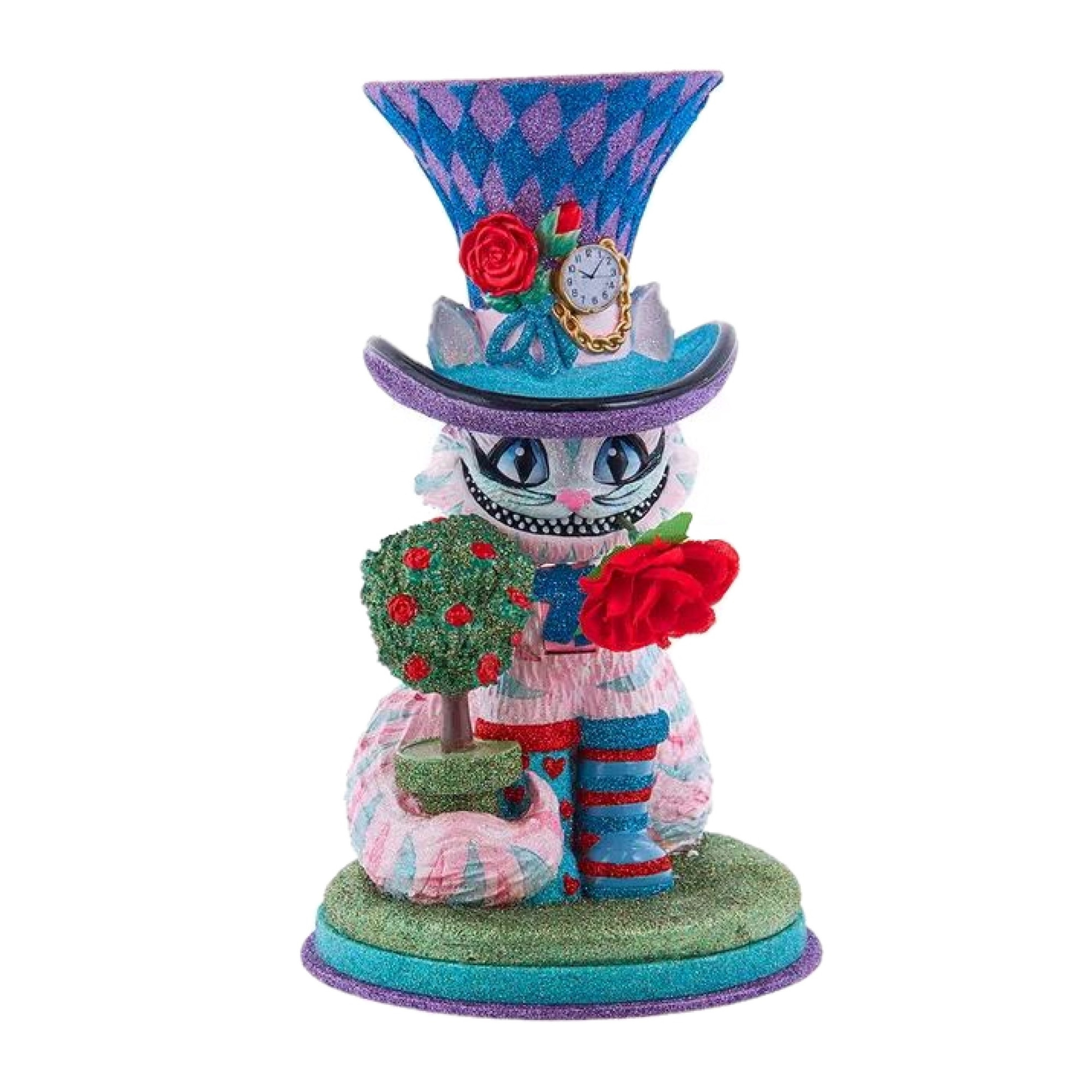 Kurt Adler Resin Hollywood Nutcracker, Cheshire Cat, 10in Kurt Adler Resin Hollywood Nutcracker, Cheshire Cat, 10in