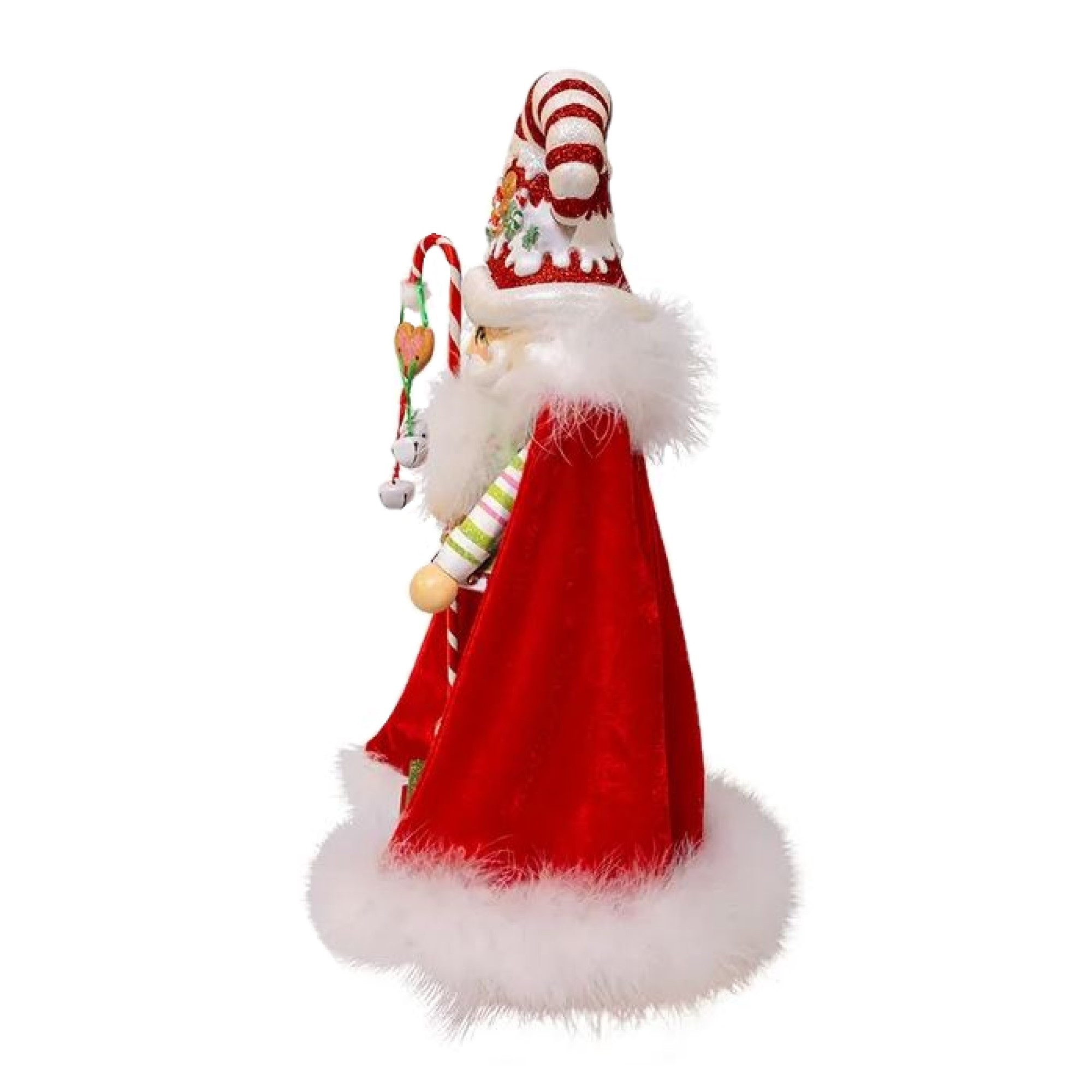 Kurt Adler Wooden Hollywood Nutcracker, Gingerbread Candy Santa, 15in