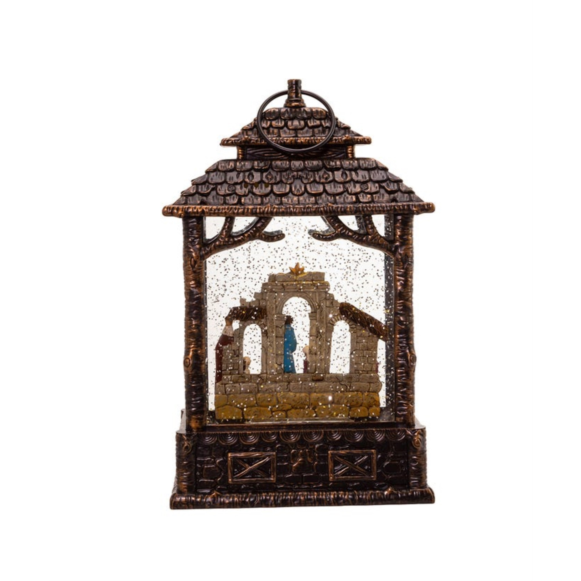 Kurt Adler Battery-Operated LED Water Lantern, Nativity Scene, 11in