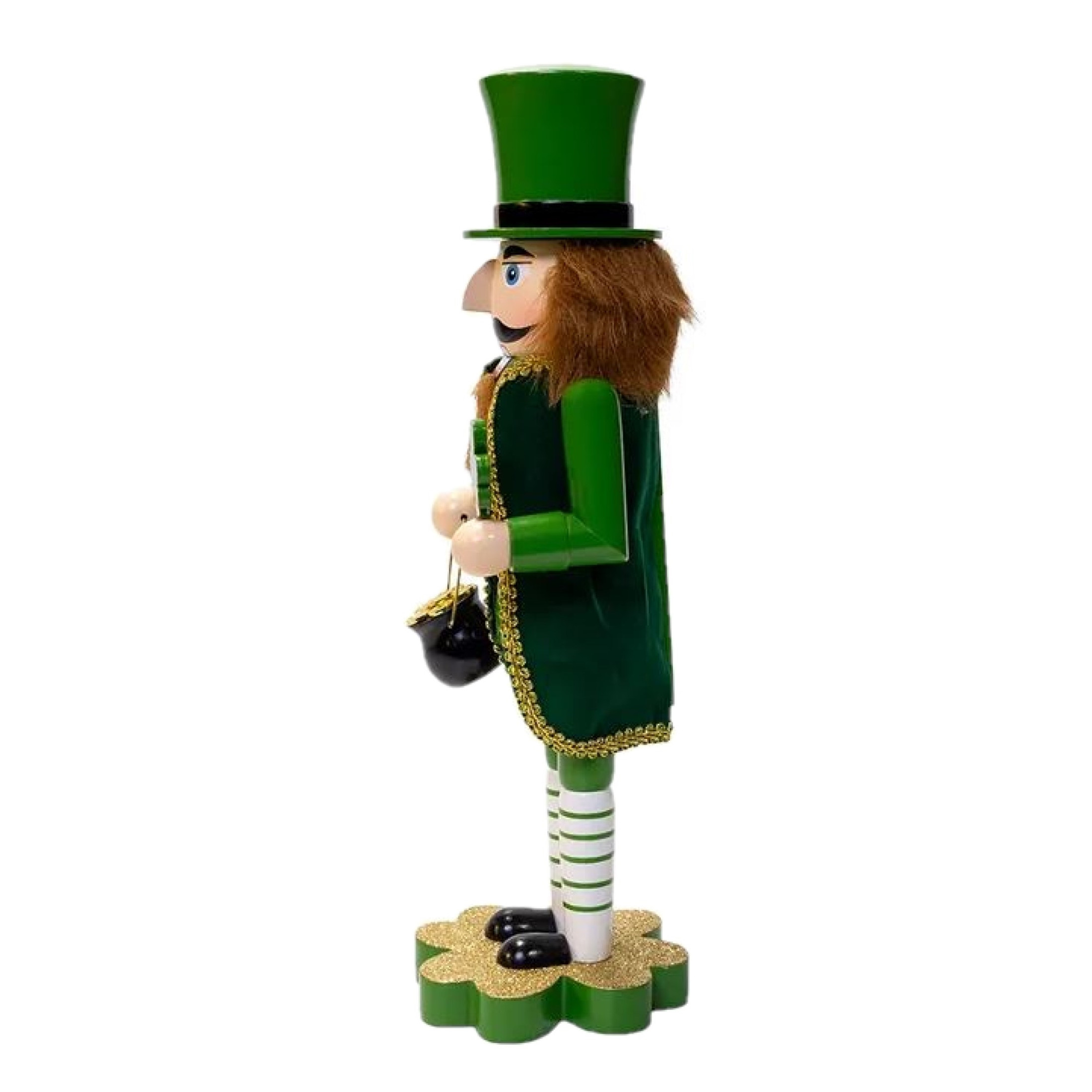 Kurt Adler Wooden Nutcracker, Leprechaun Soldier, 14in Kurt Adler Wooden Nutcracker, Leprechaun Soldier, 14in