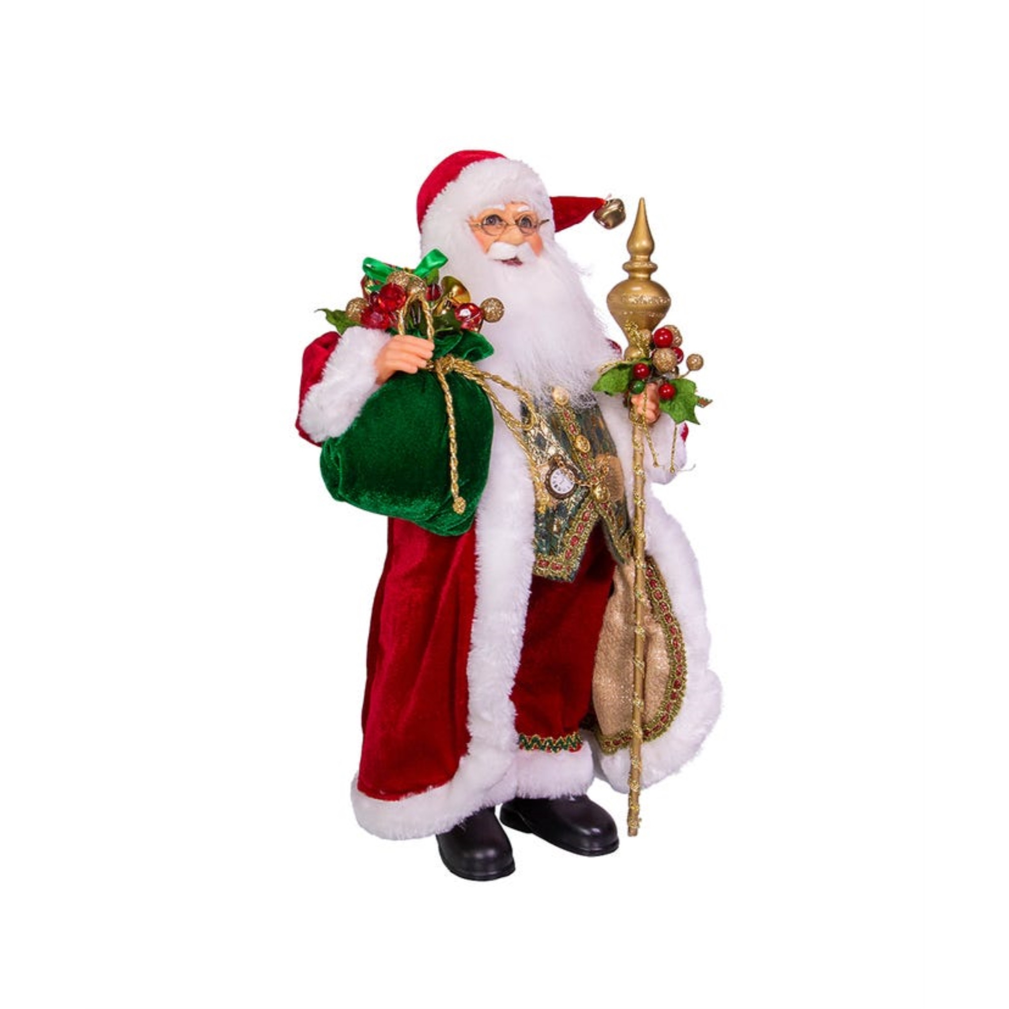 Kurt Adler Kringle Claus Collection, Elegant Santa, Red and Green, 17in