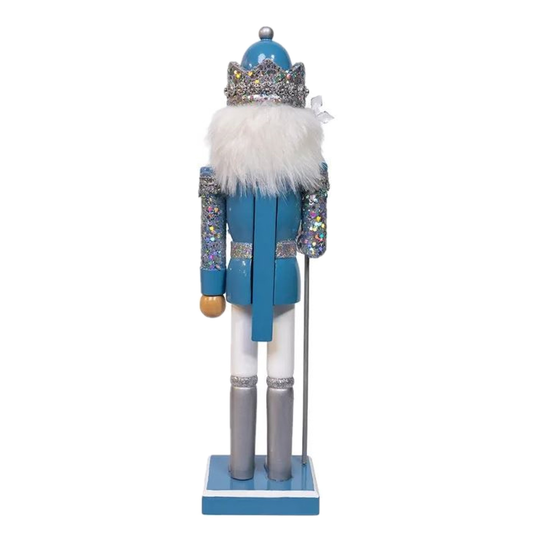 Kurt Adler Wooden Nutcracker, Blue & Platinum, 15in Kurt Adler Wooden Nutcracker, Blue & Platinum, 15in