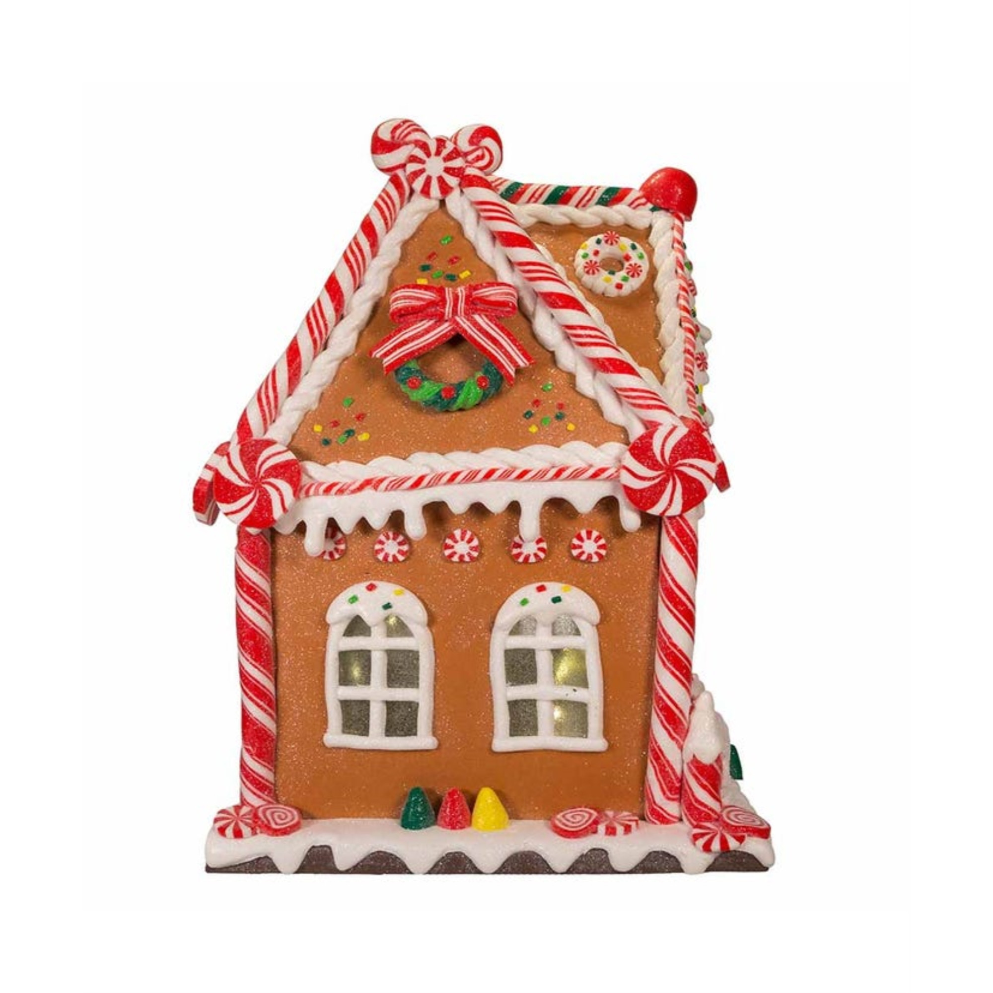 Kurt Adler Light Up Christmas Figurine Collection, Gingerbread House, 13in