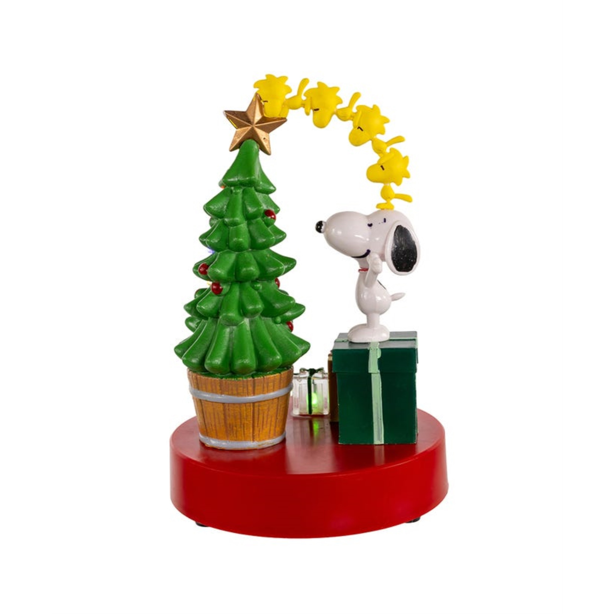 Kurt Adler Light Up Musical Tabletop Figurine, Peanuts Snoopy & Woodstock