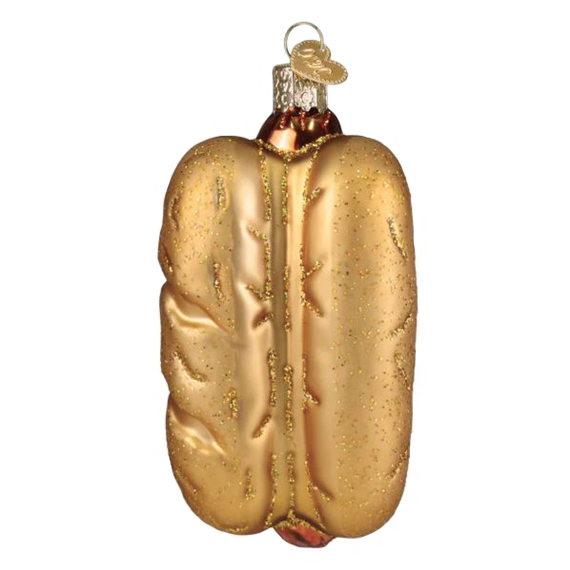 Old World Christmas Blown Glass Ornament for Christmas Tree, Bratwurst Sandwich