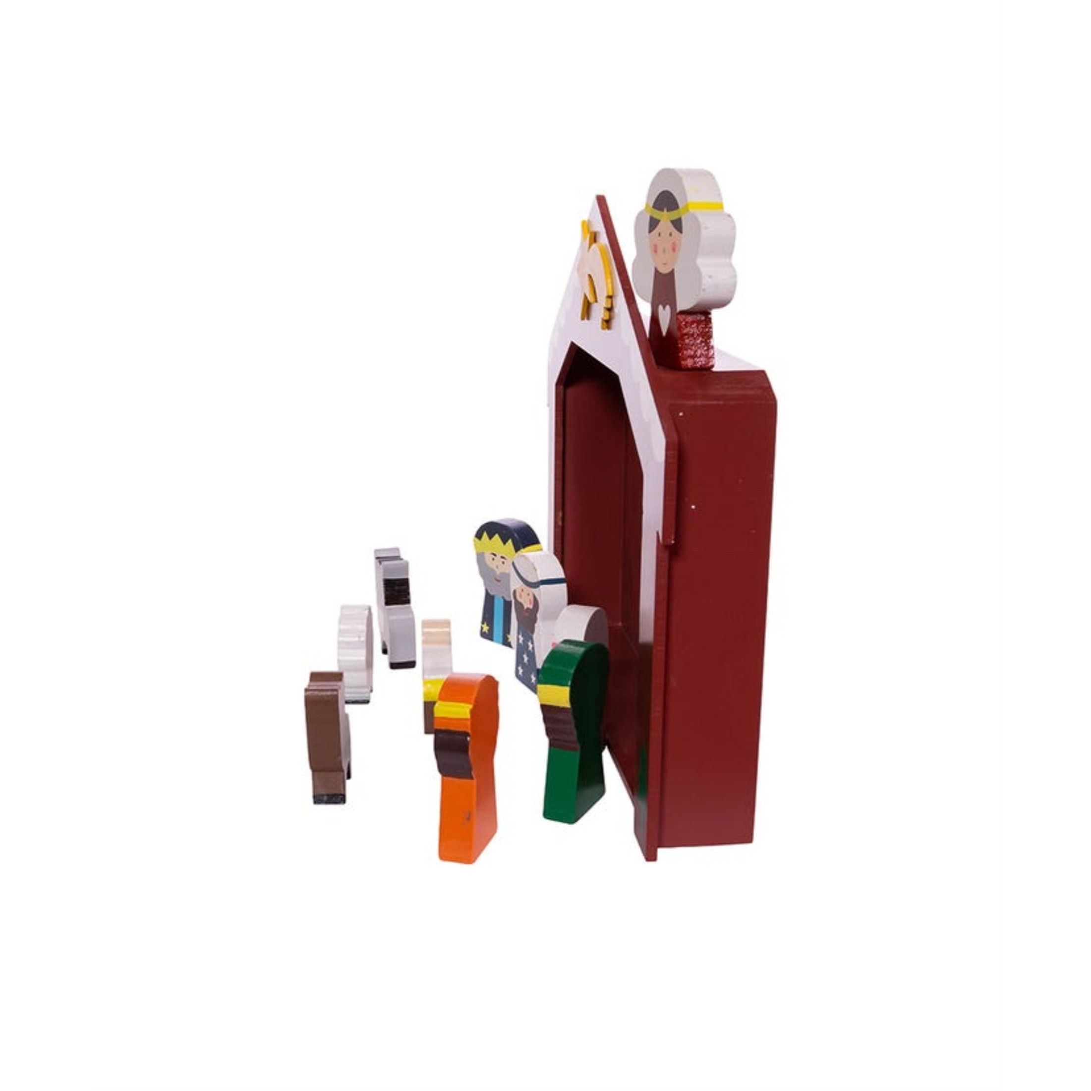 Kurt Adler Children's Nativity Set w/ Stable Table Piece, 10-Piece Set