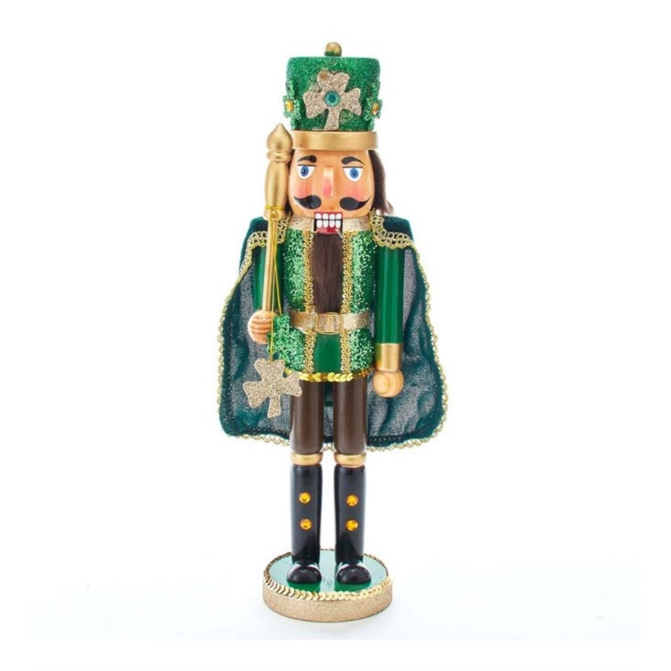 Kurt Adler Wooden Nutcrackers, Irish Nutcracker with Cape, 15"