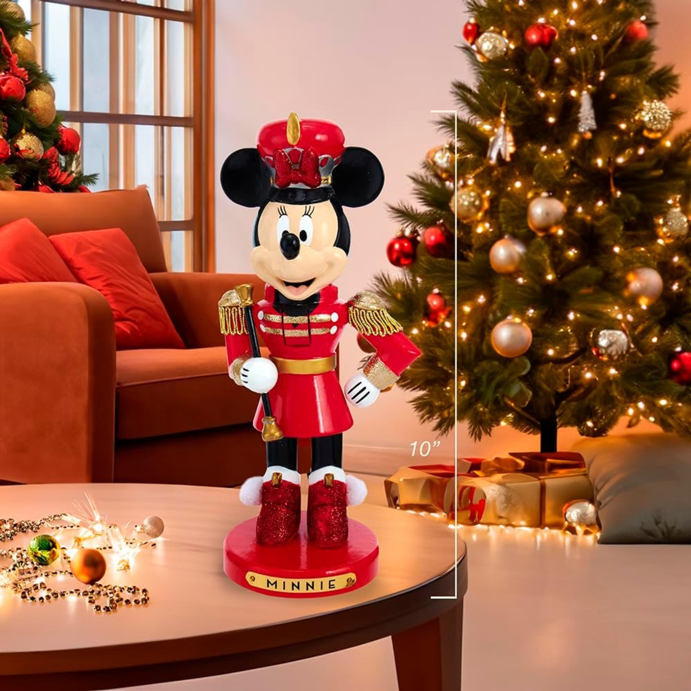 Kurt Adler Wooden Nutcrackers, Minnie Mouse Marching Band Leader, 10"