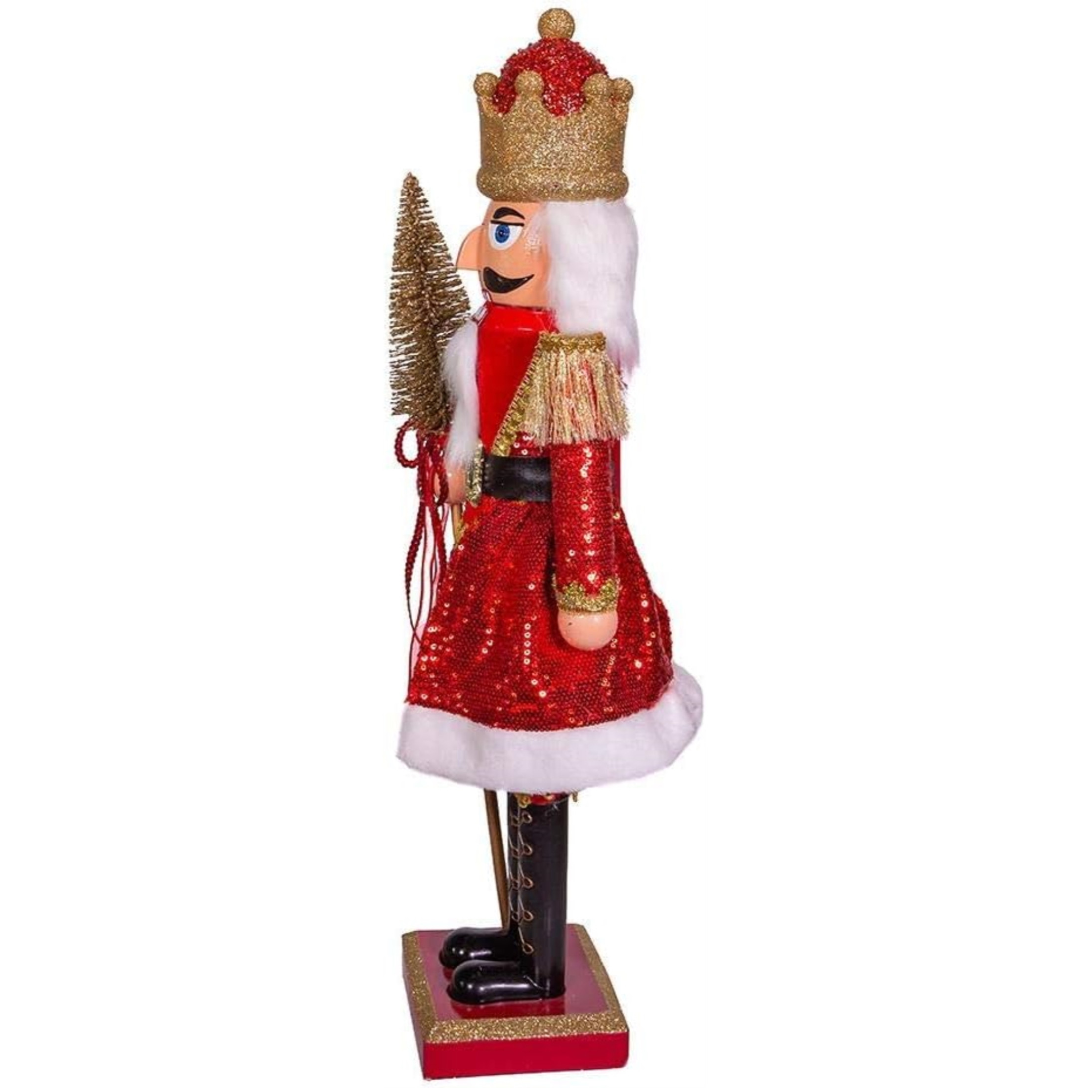 Kurt Adler Wooden Nutcrackers, Red and Gold King, 24"