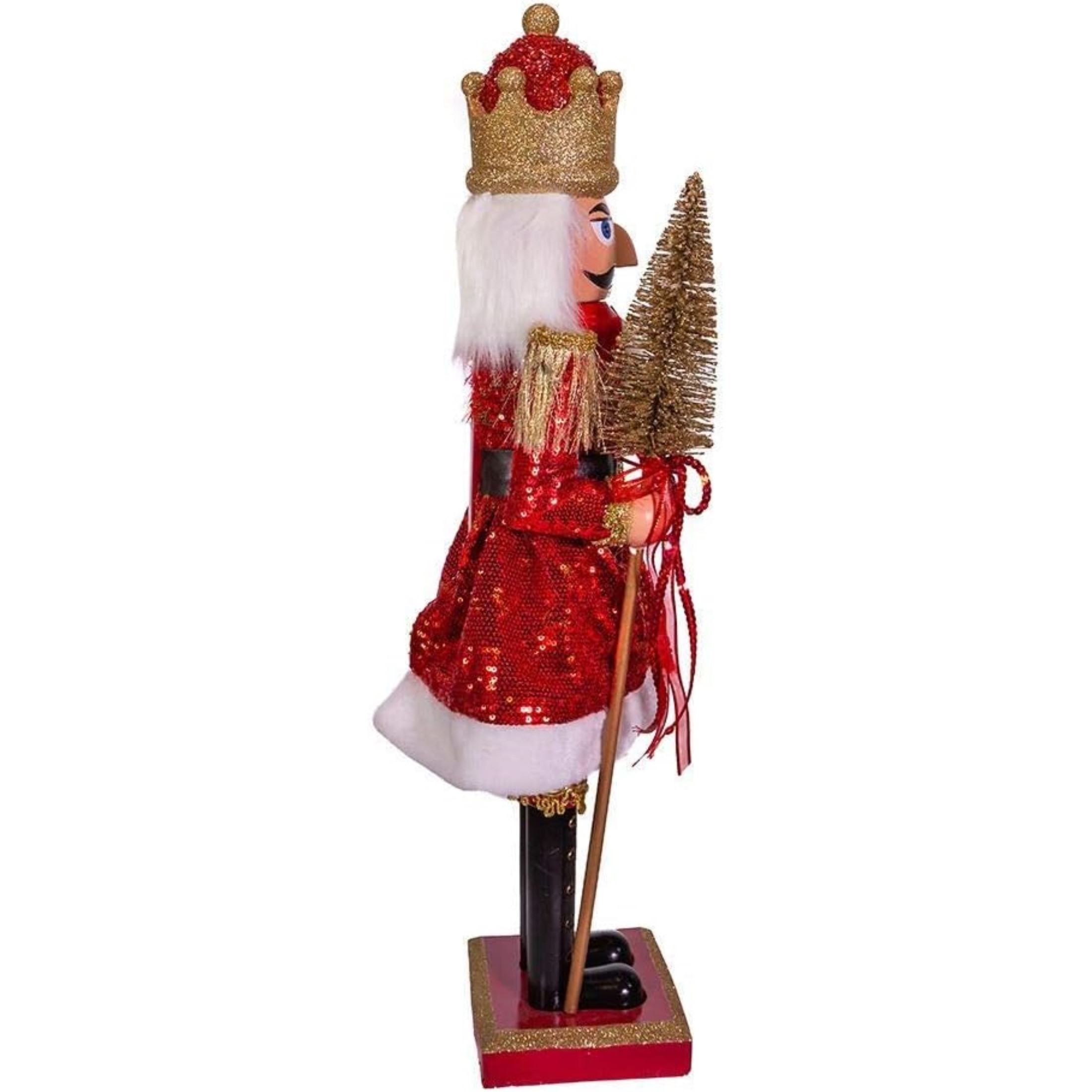 Kurt Adler Wooden Nutcrackers, Red and Gold King, 24"