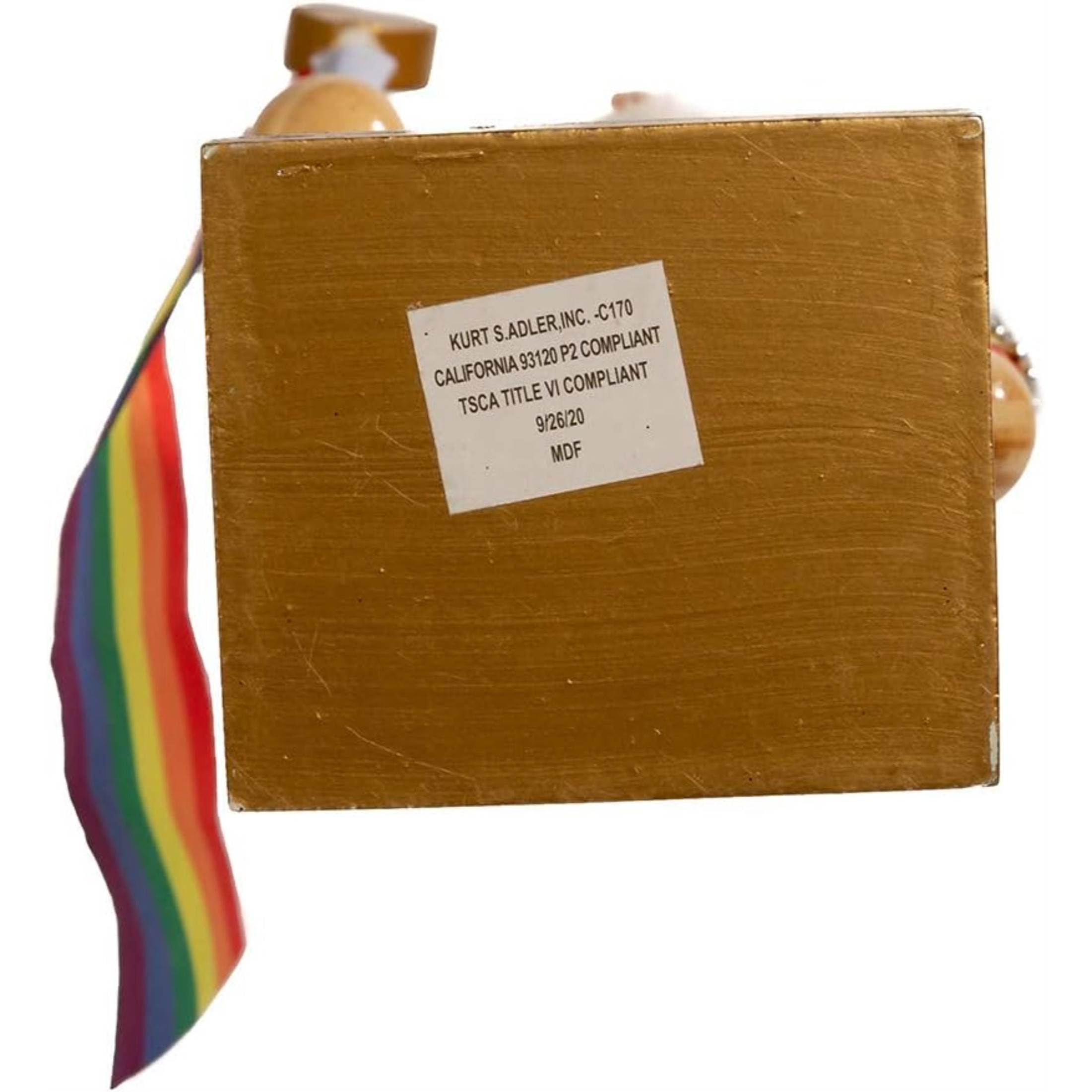 Kurt Adler Wooden Nutcrackers, Gay Pride Nutcracker with Colorful Pride Flag, 12"