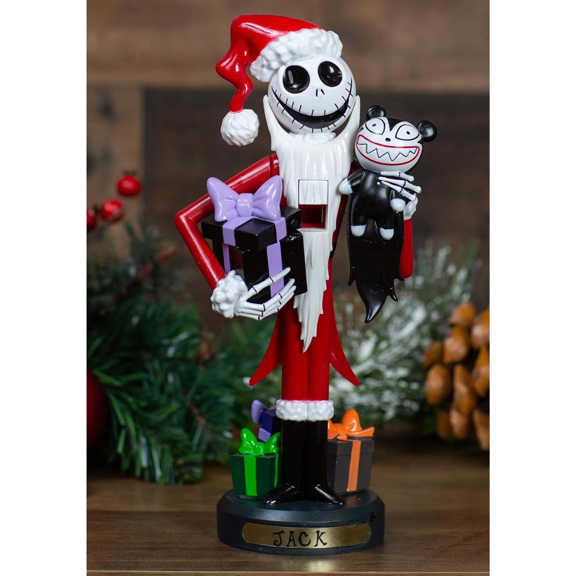 Kurt Adler Wooden Nutcrackers, Nightmare Before Christmas Jack Skellington with Vampire, 10"