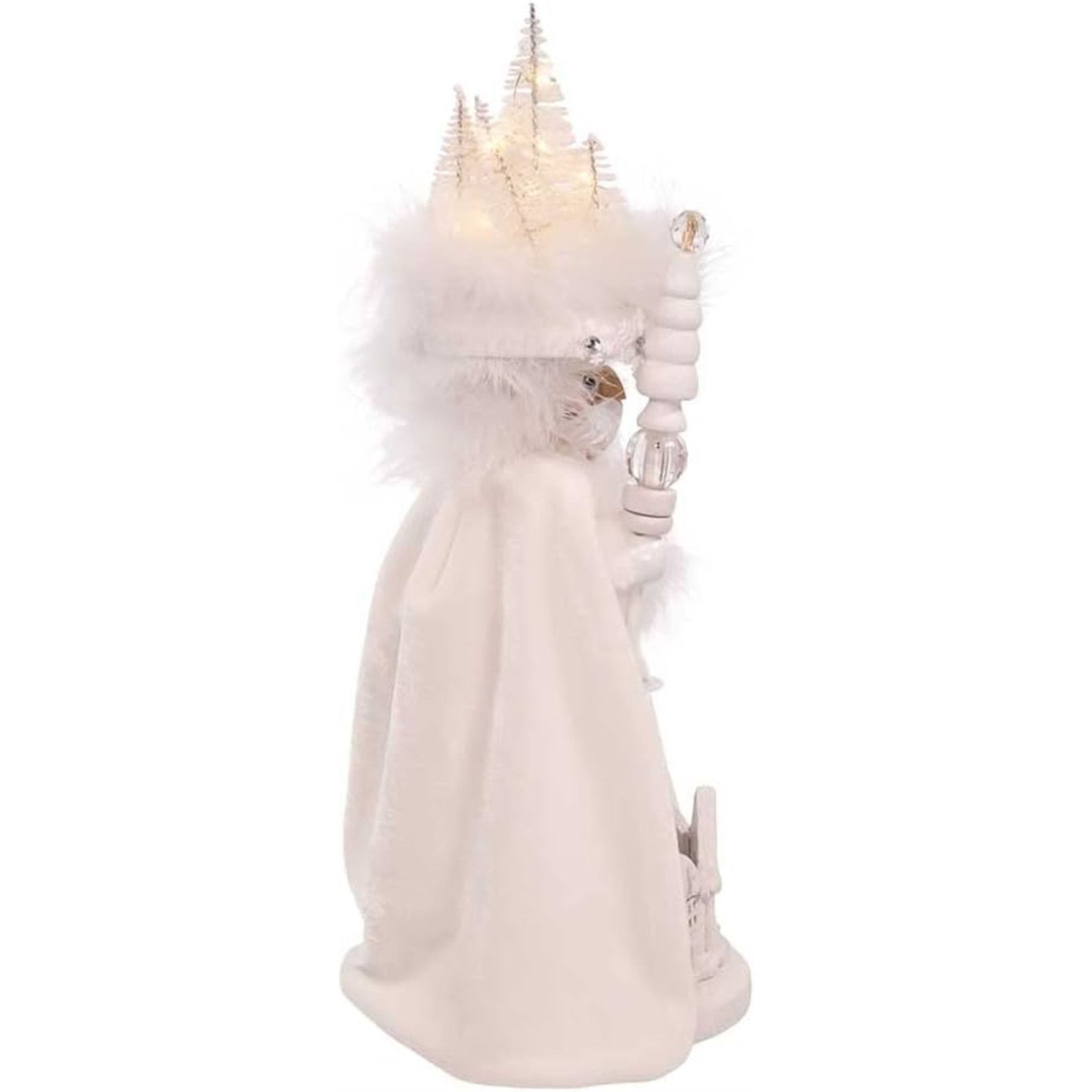 Kurt Adler Hollywood Wooden Nutcracker Collection, Battery Operated White Winter LED Hat, 15"