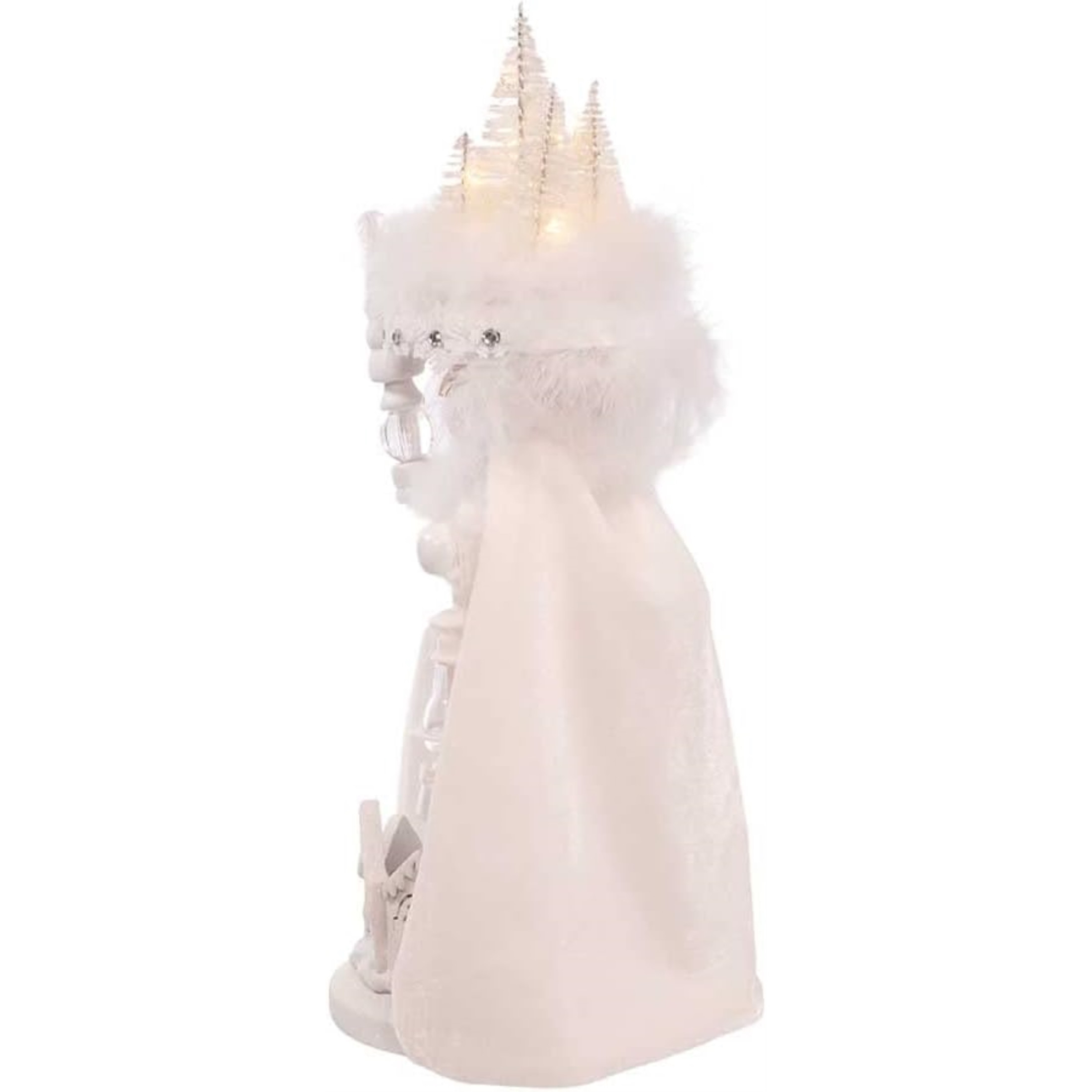 Kurt Adler Hollywood Wooden Nutcracker Collection, Battery Operated White Winter LED Hat, 15"