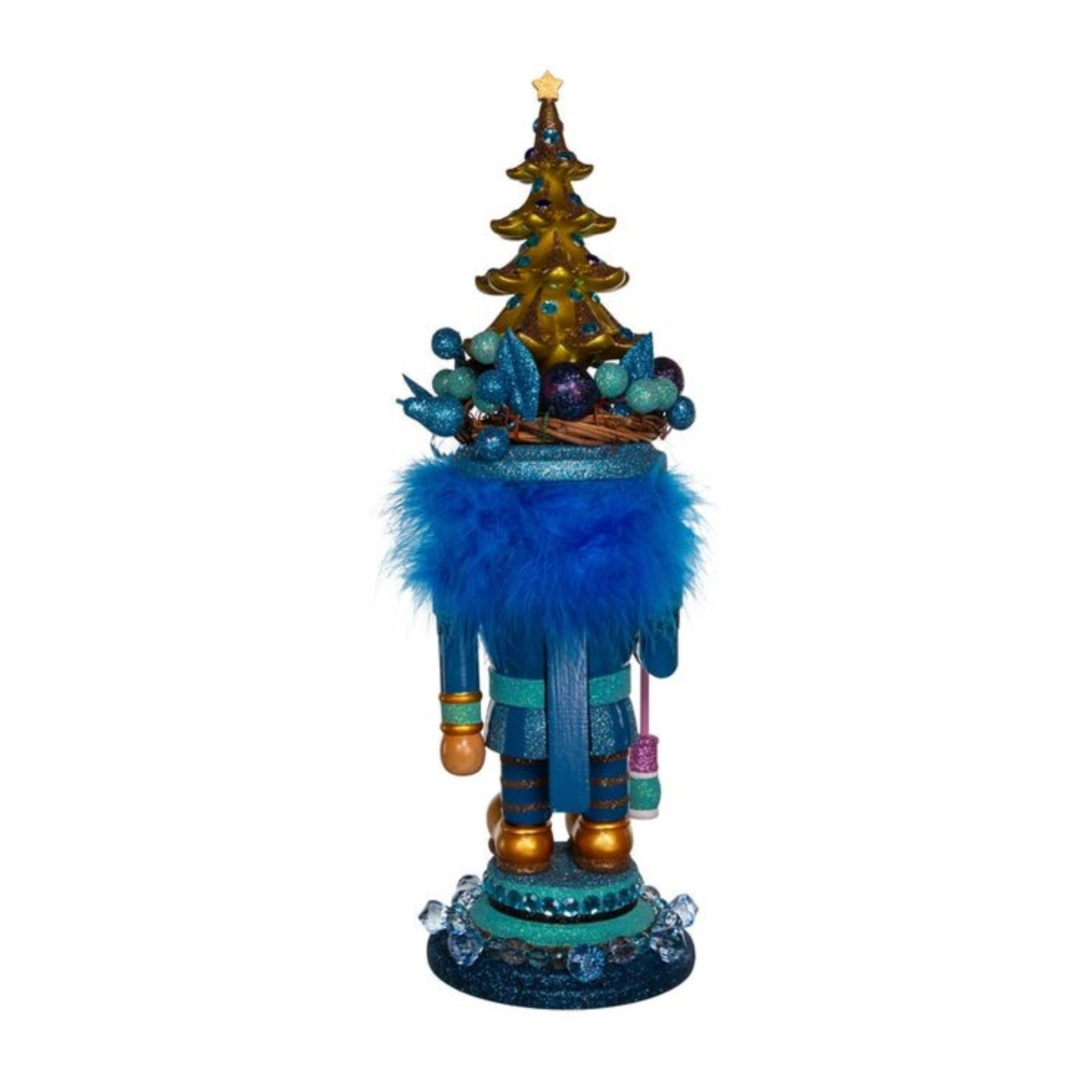 Kurt Adler Hollywood Wooden Nutcracker Collection, Blue with Tree, 18"