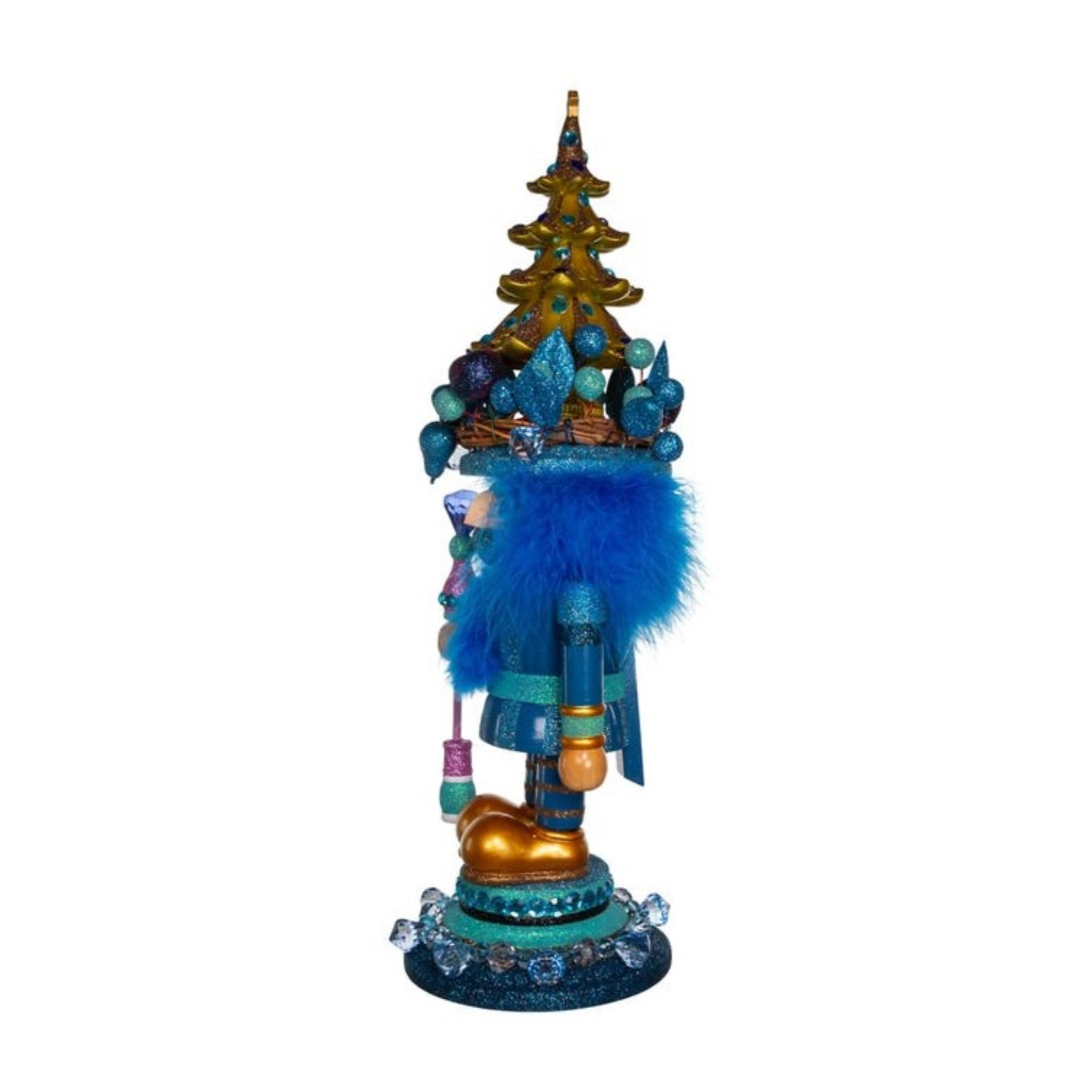 Kurt Adler Hollywood Wooden Nutcracker Collection, Blue with Tree, 18"