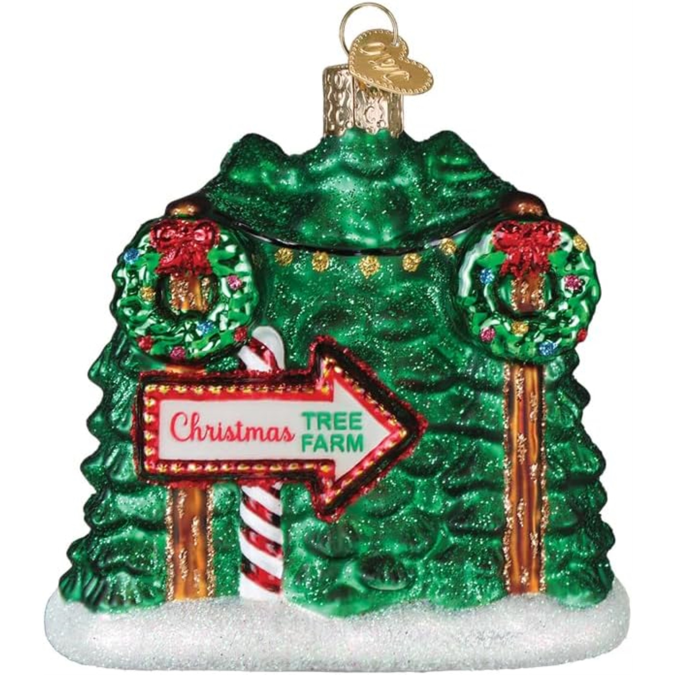 Old World Christmas Blown Glass Ornament for Christmas Tree, Christmas Tree Farm