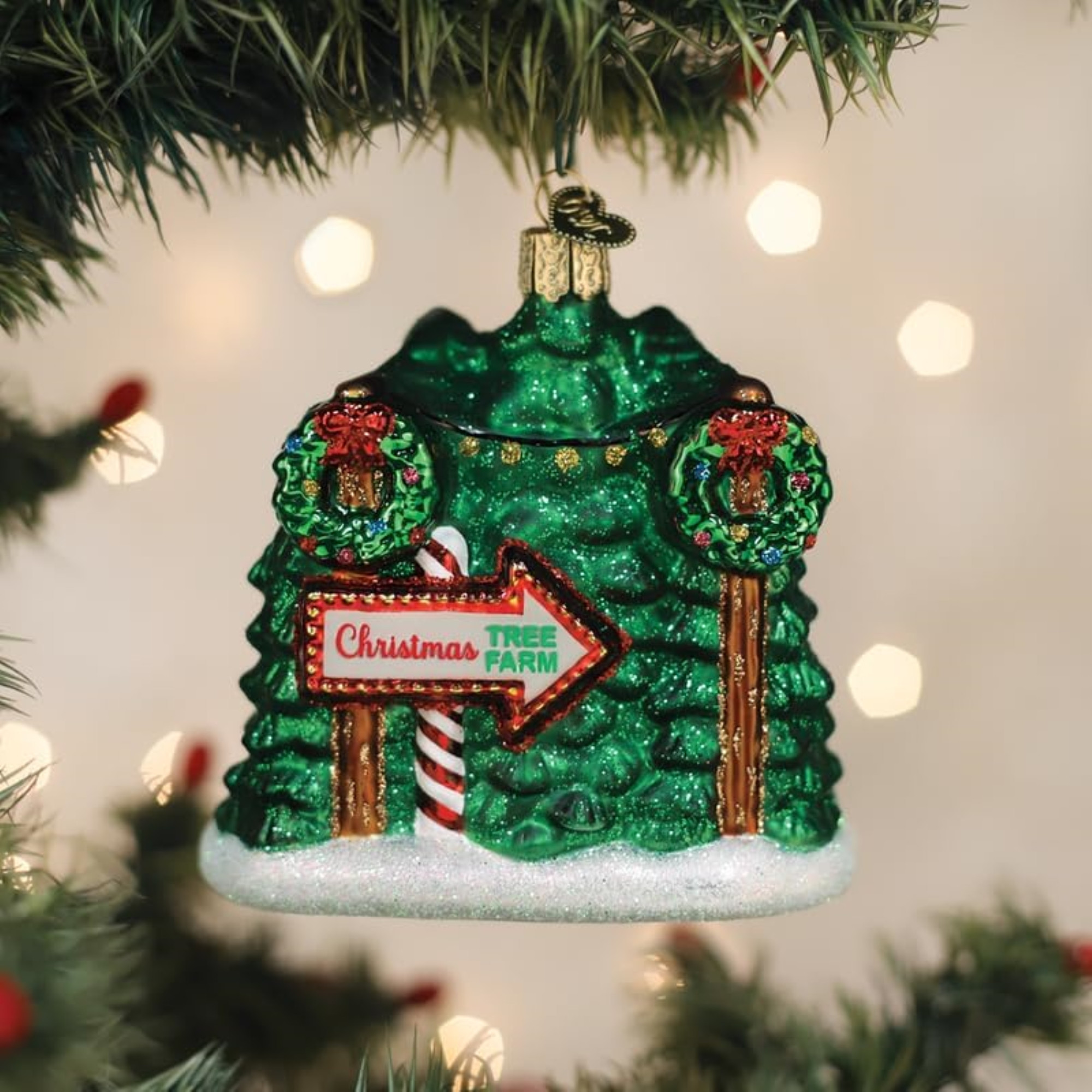 Old World Christmas Blown Glass Ornament for Christmas Tree, Christmas Tree Farm