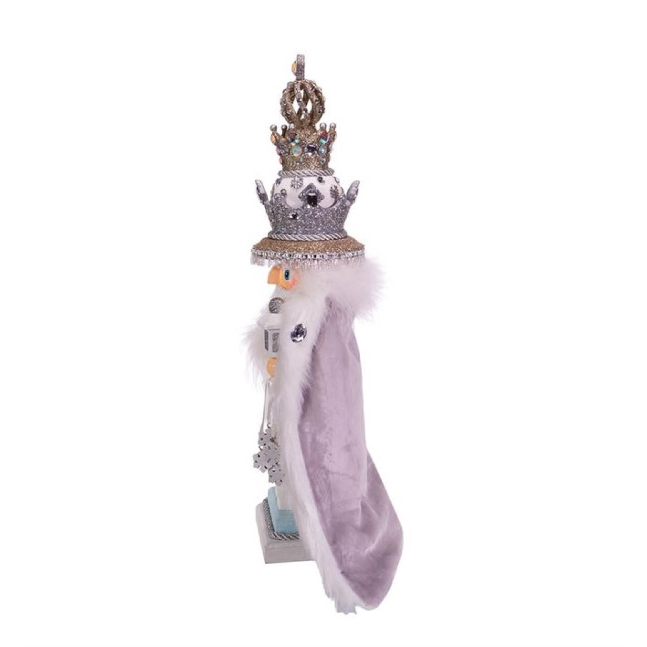 Kurt Adler Hollywood Wooden Nutcracker Collection, White Fur King 18"