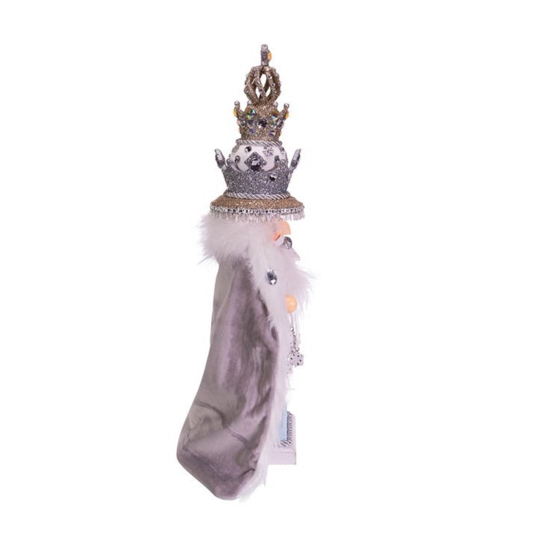 Kurt Adler Hollywood Wooden Nutcracker Collection, White Fur King 18"